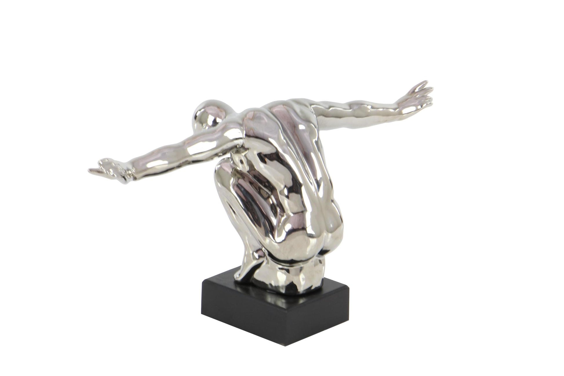 Diver Silver Porcelain Ceramic Decorative Sculpture