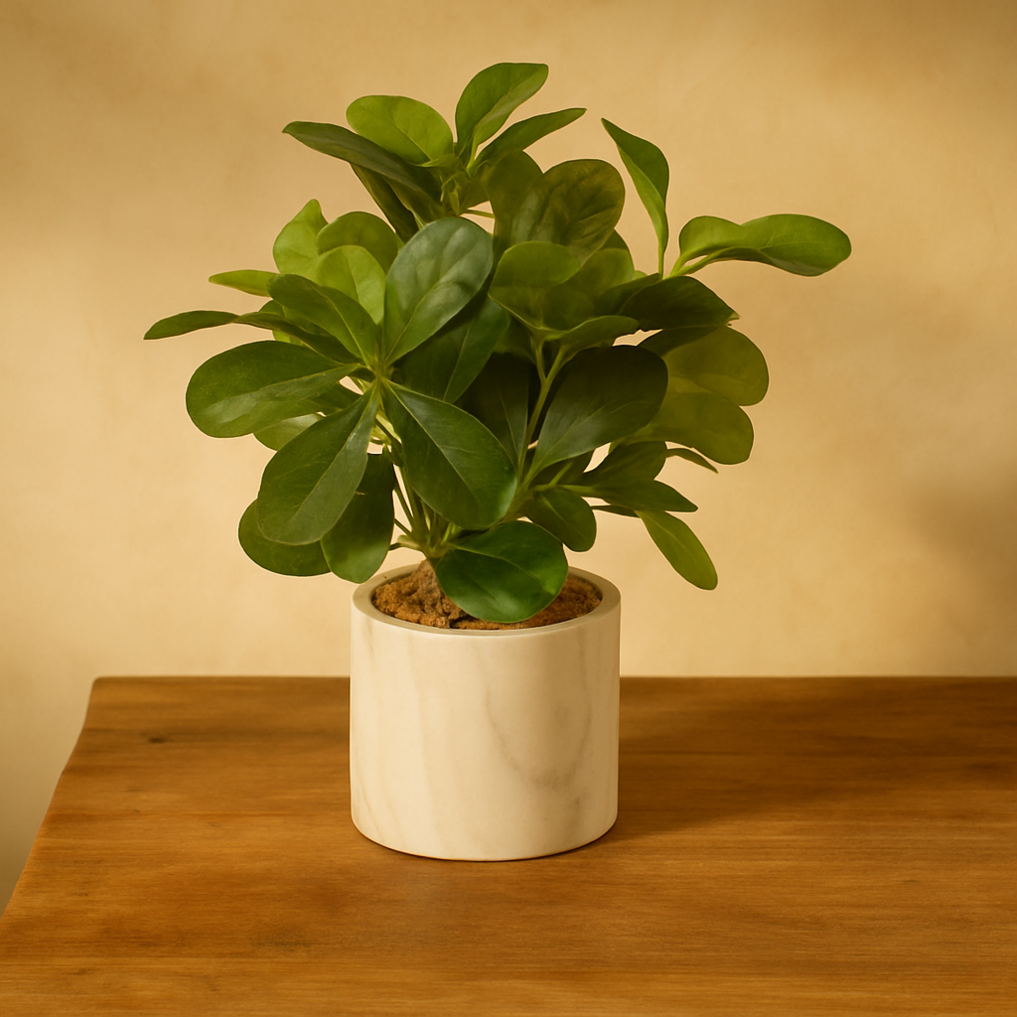 Eucalyptus Green Faux Foliage Indoor Outdoor Artificial Plant with Realistic Leaves and White Marble Pot