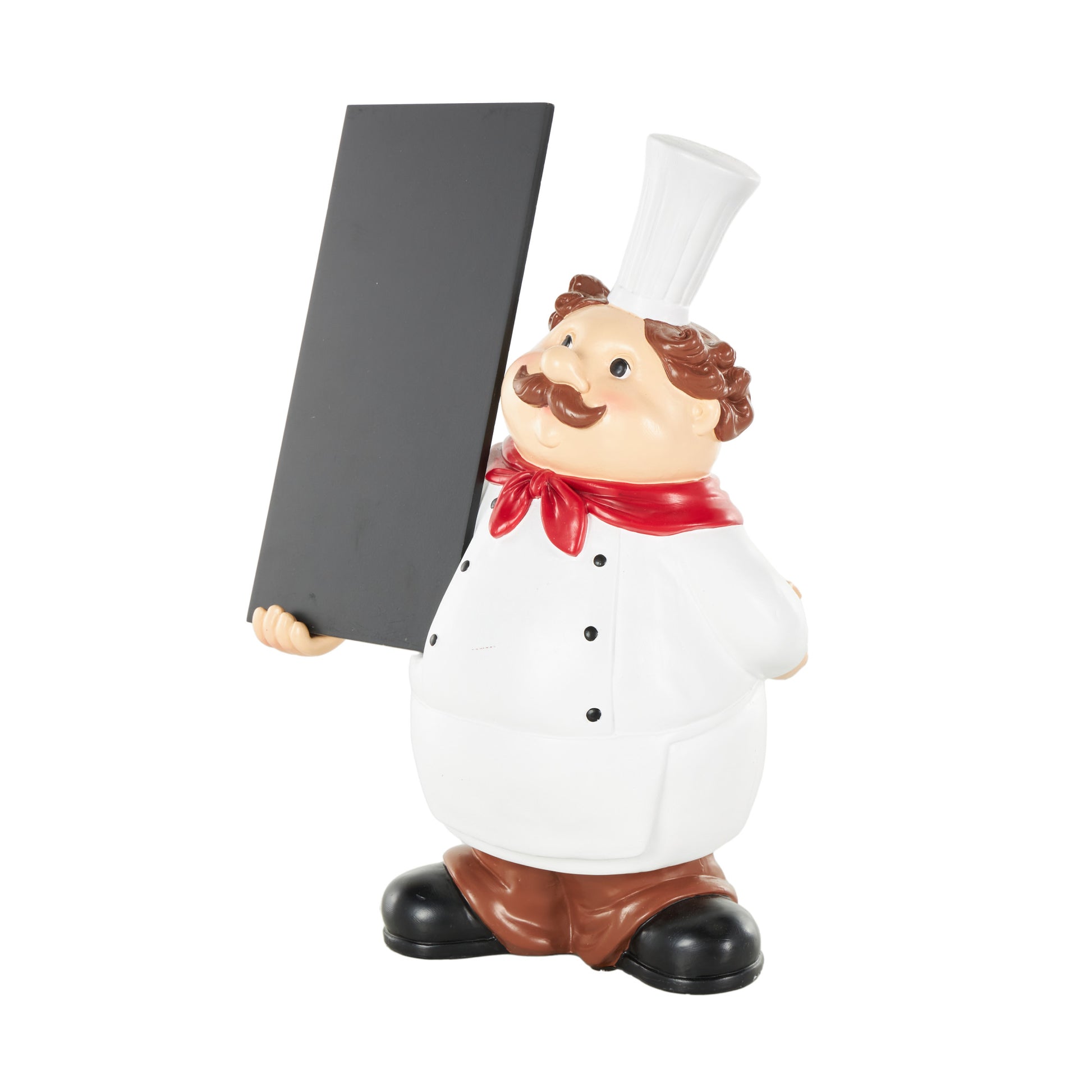 Chef White Polystone Kitchen Decorative Figurine Decorative Sculpture with Chalkboard