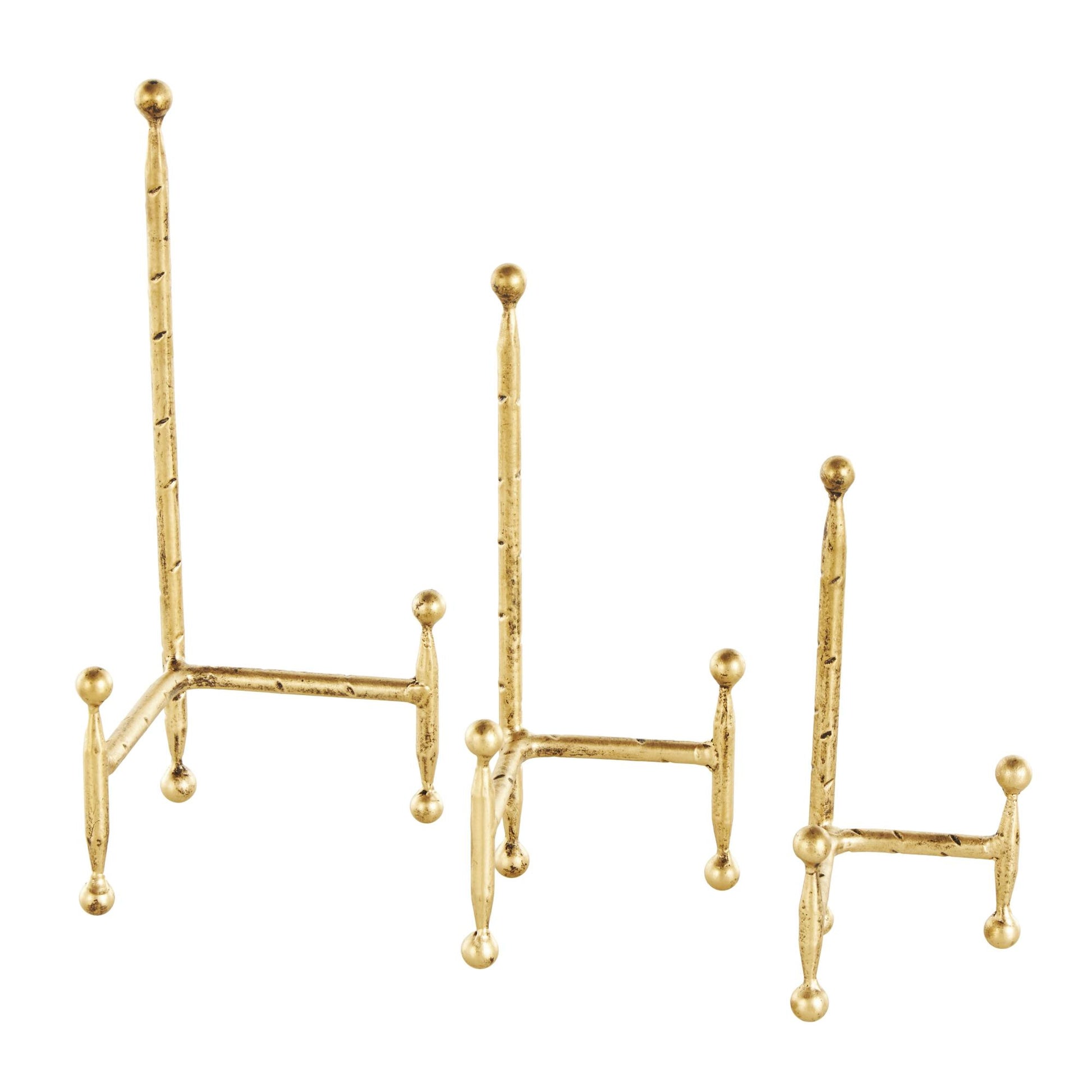 Set of 3 Metal Display Easel with Ball Accents