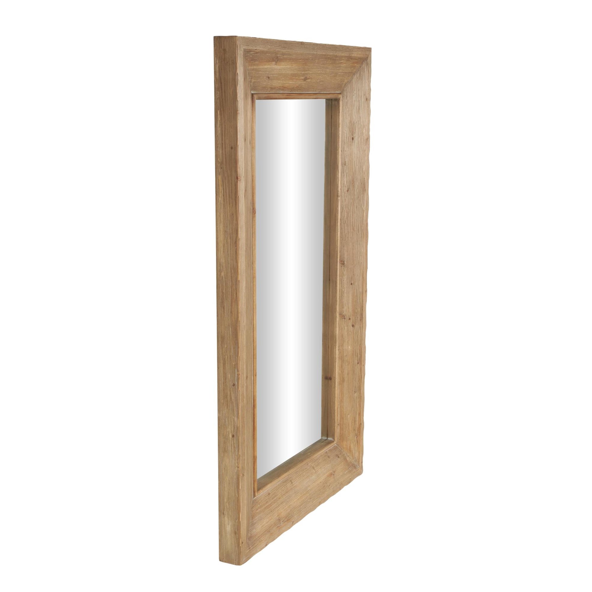 Brown Wood Room Floor Mirror with Natural Wood Grains