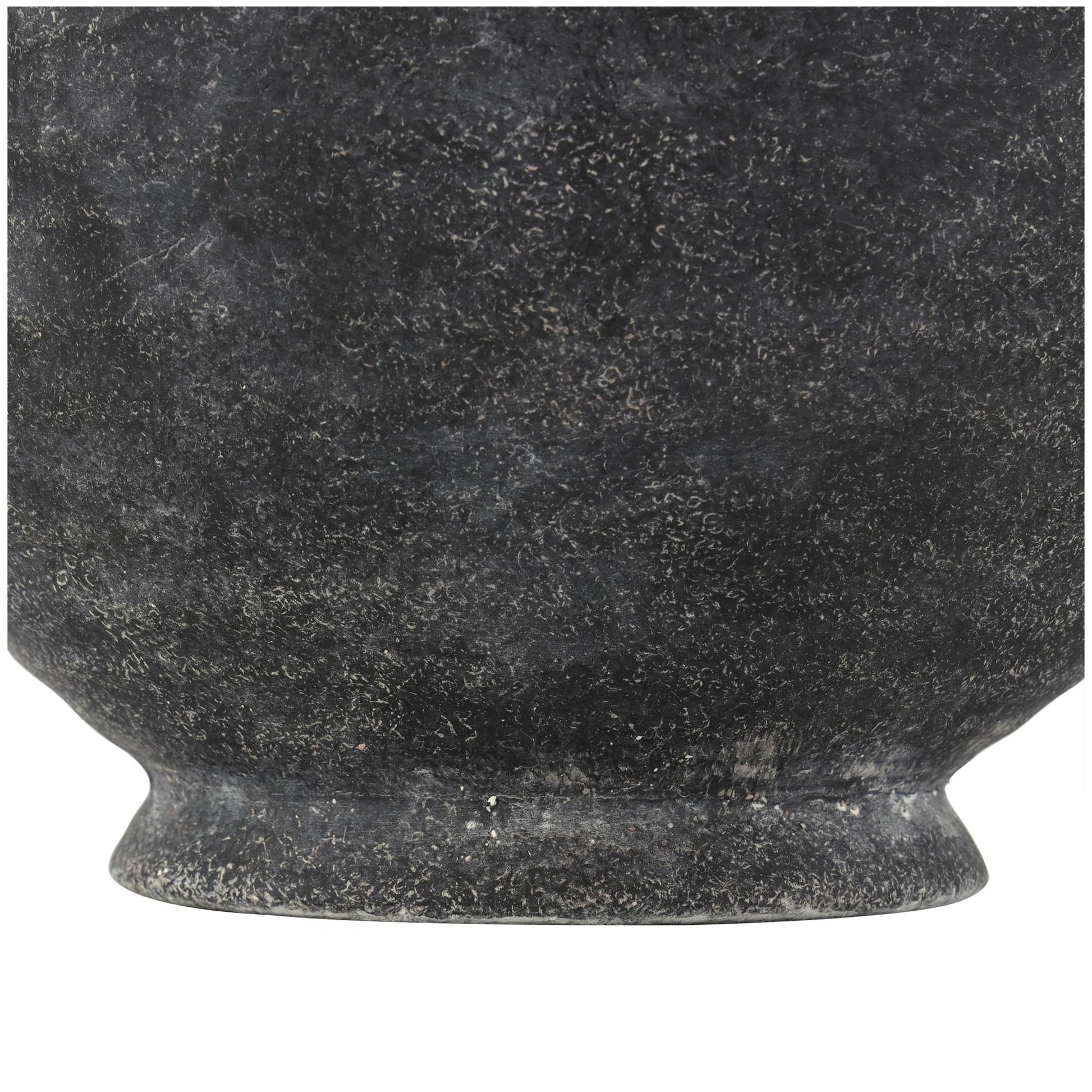 Ceramic Textured Decorative Vase with Ring Handles