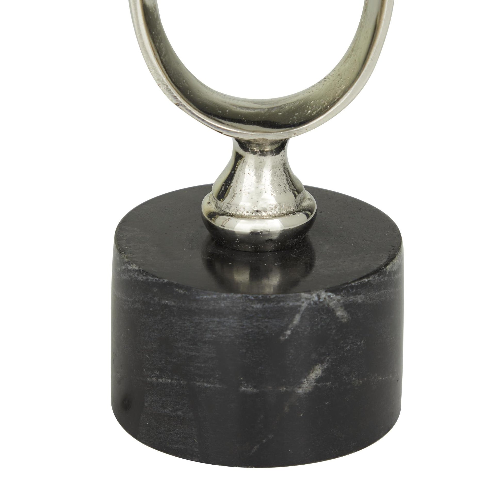 Set of 2 Aluminum Metal Paper Clip Pillar Decorative Candle Holder with Marble Base