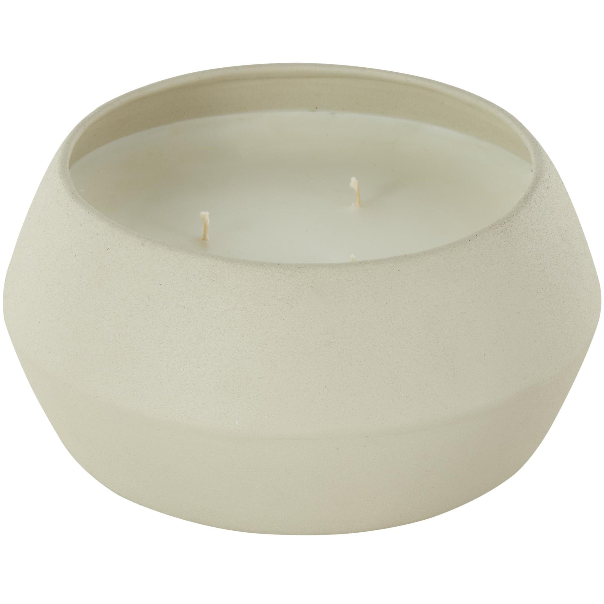 Metal Rose Blossom & Sandalwood Scented Textured 30oz 3 Wick Decorative Candle with White Wax 6" x 6" x 3"