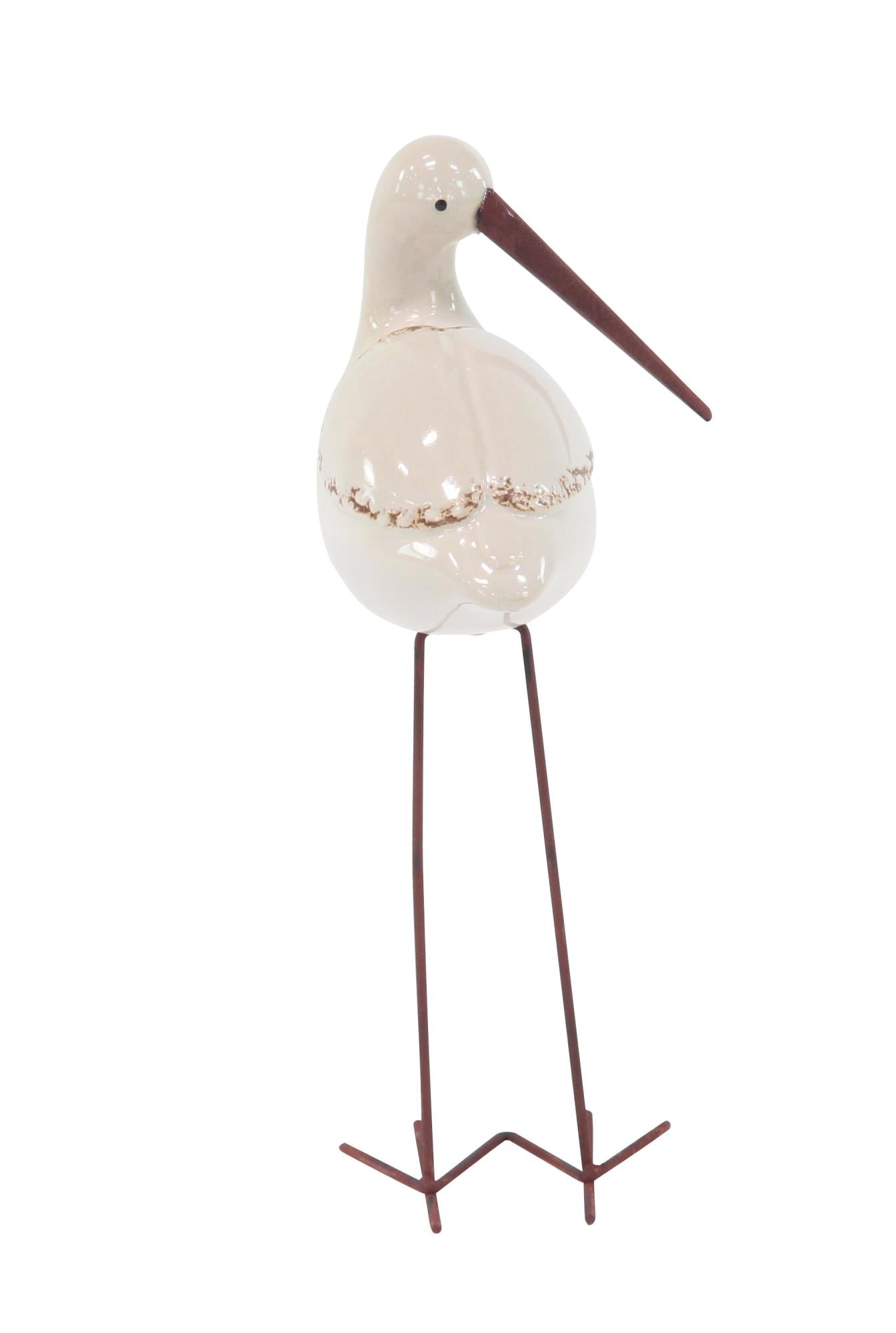 Set of 3 Bird White Ceramic Decorative Sculpture