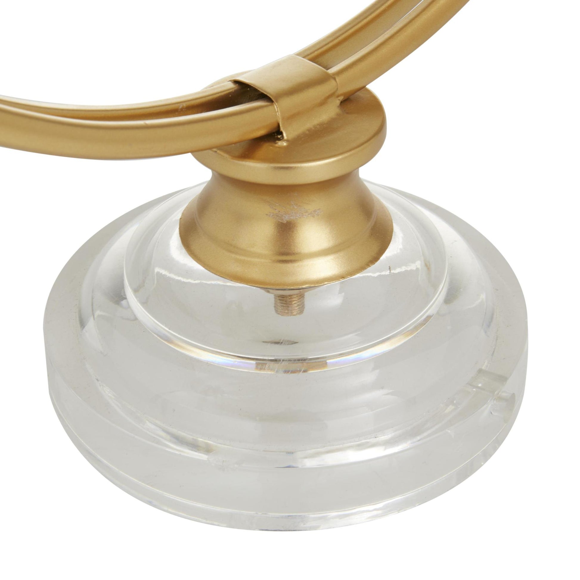 Gold Metal Decorative Clock with Acrylic Base