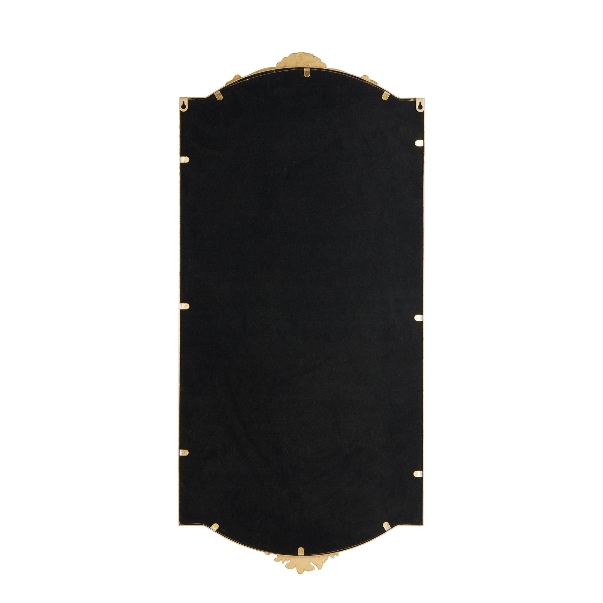 Floral Gold Metal Room Wall Mirror with Floral Embellishments