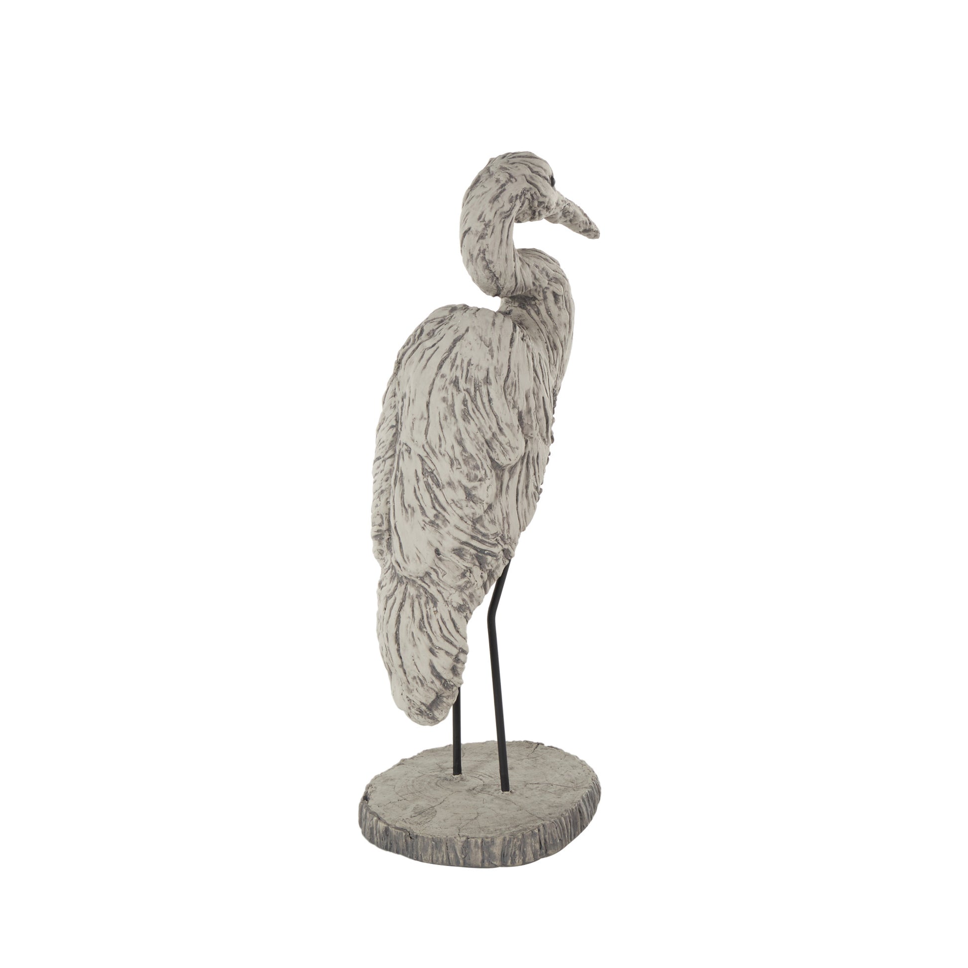 Bird Gray Polystone Textured Decorative Sculpture