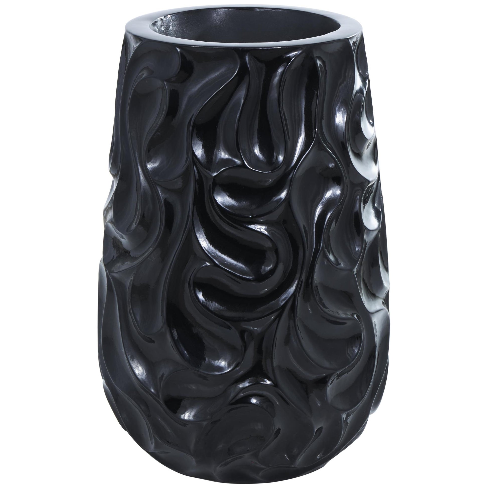 Abstract Resin Large Wavy Textured Floor Decorative Vase