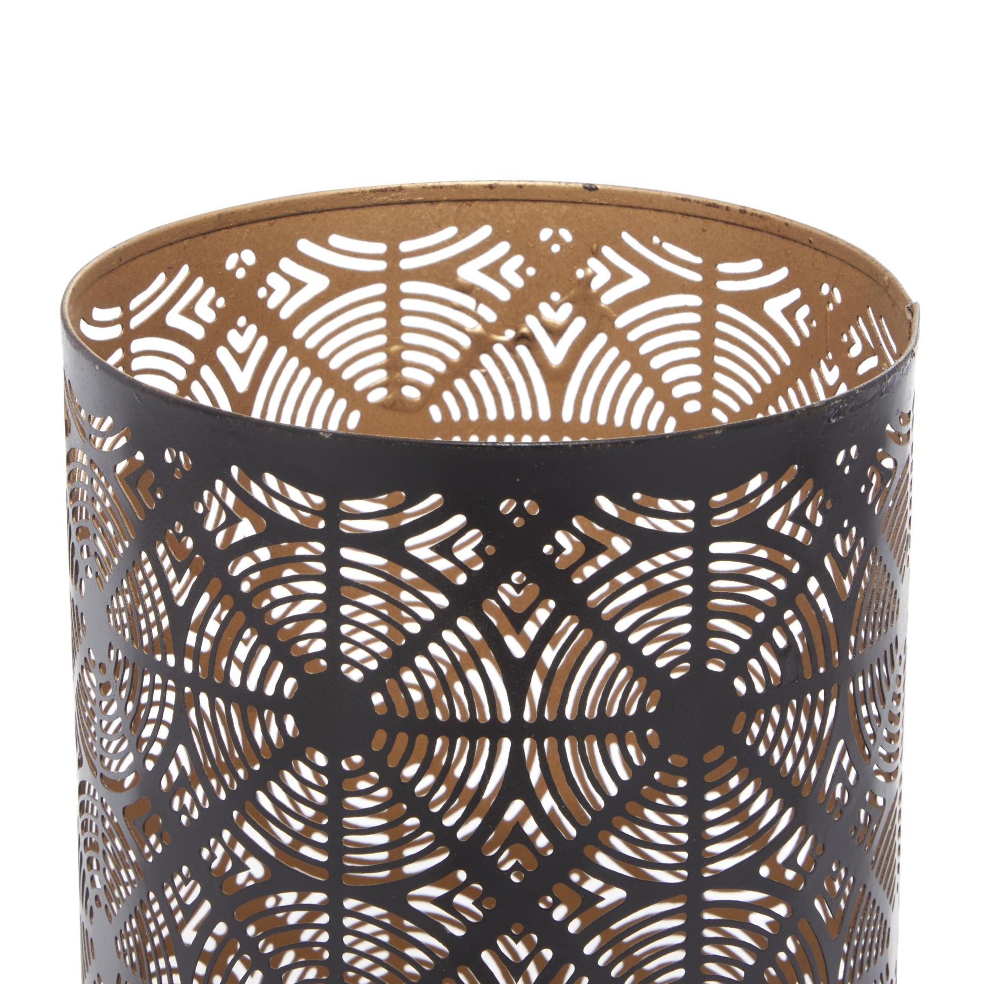 Set of 3 Geometric Metal Decorative Indoor Outdoor Candle Lantern Set of 3 12", 10", 6"H