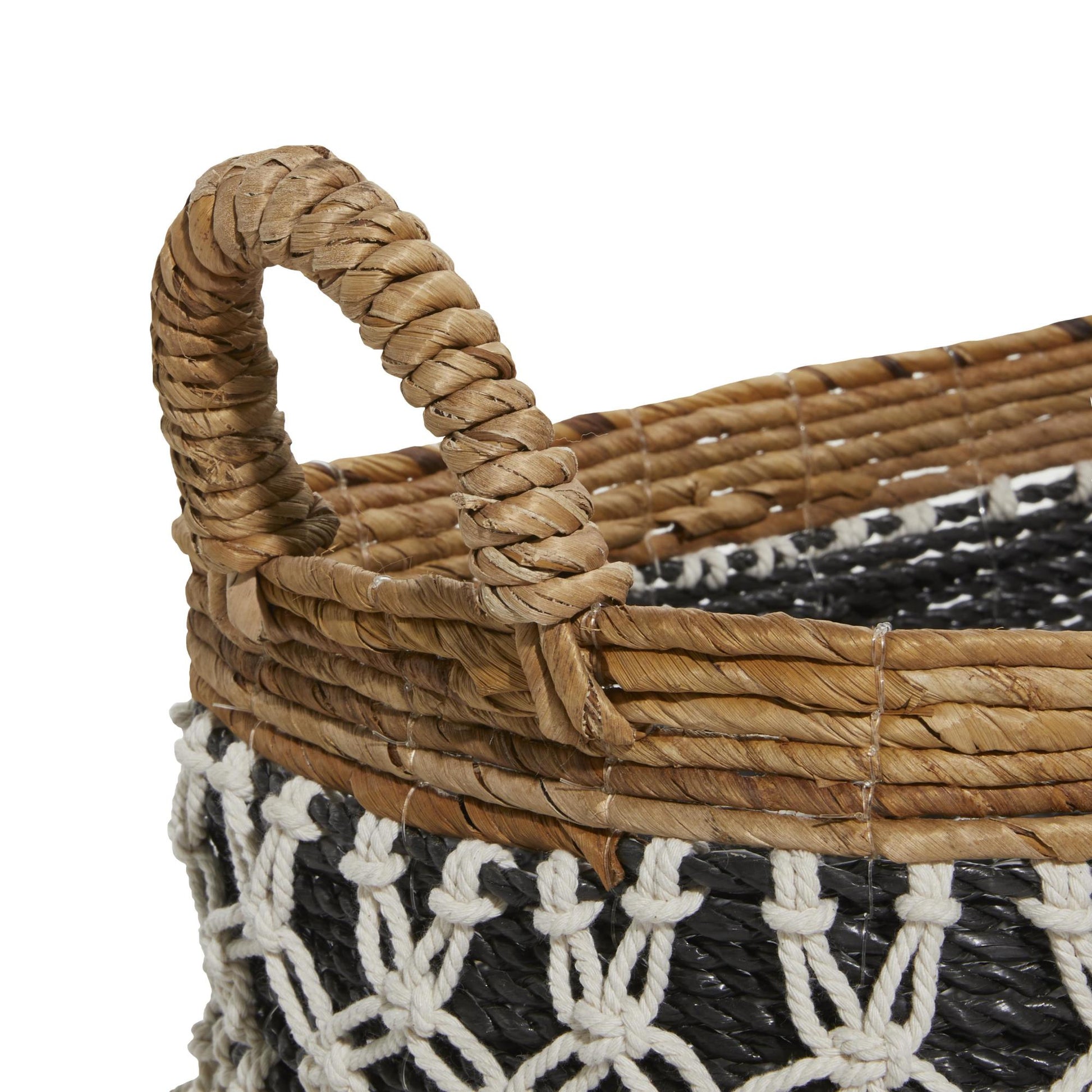 Set of 3 Black Banana Leaf Handmade Storage Basket