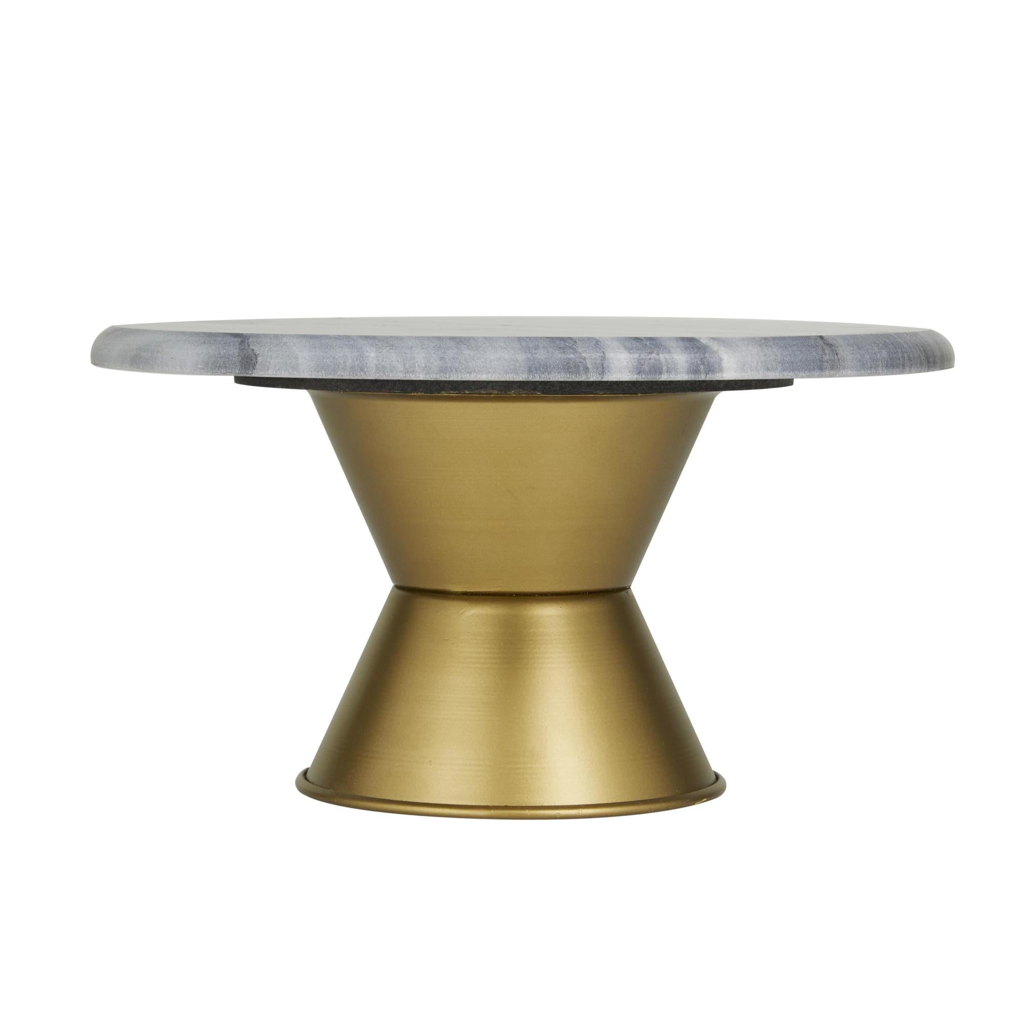 Marble Decorative Cake Stand with Gold Base