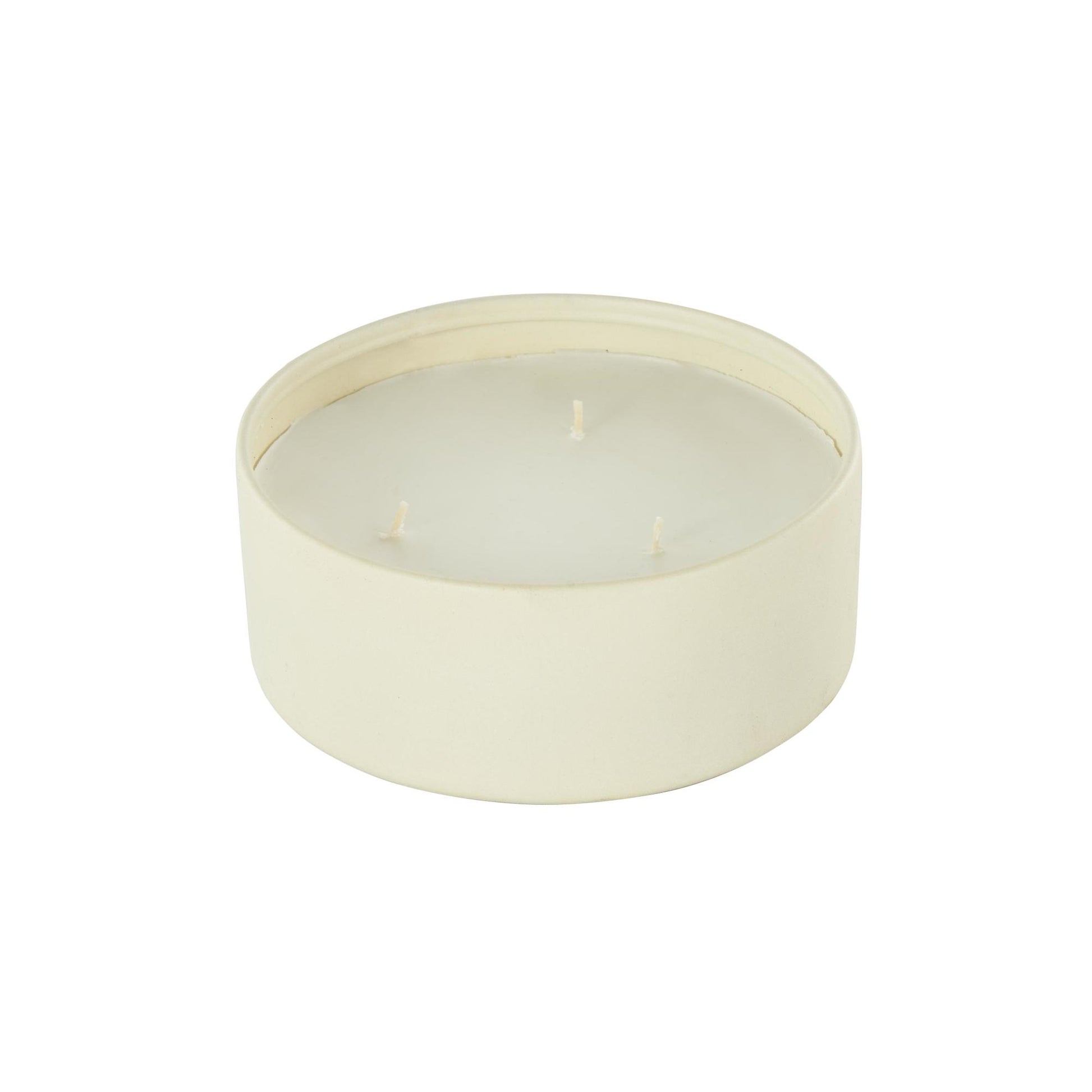 Metal Tangerine Splash Scented Textured 22oz 3 Wick Decorative Candle with White Wax