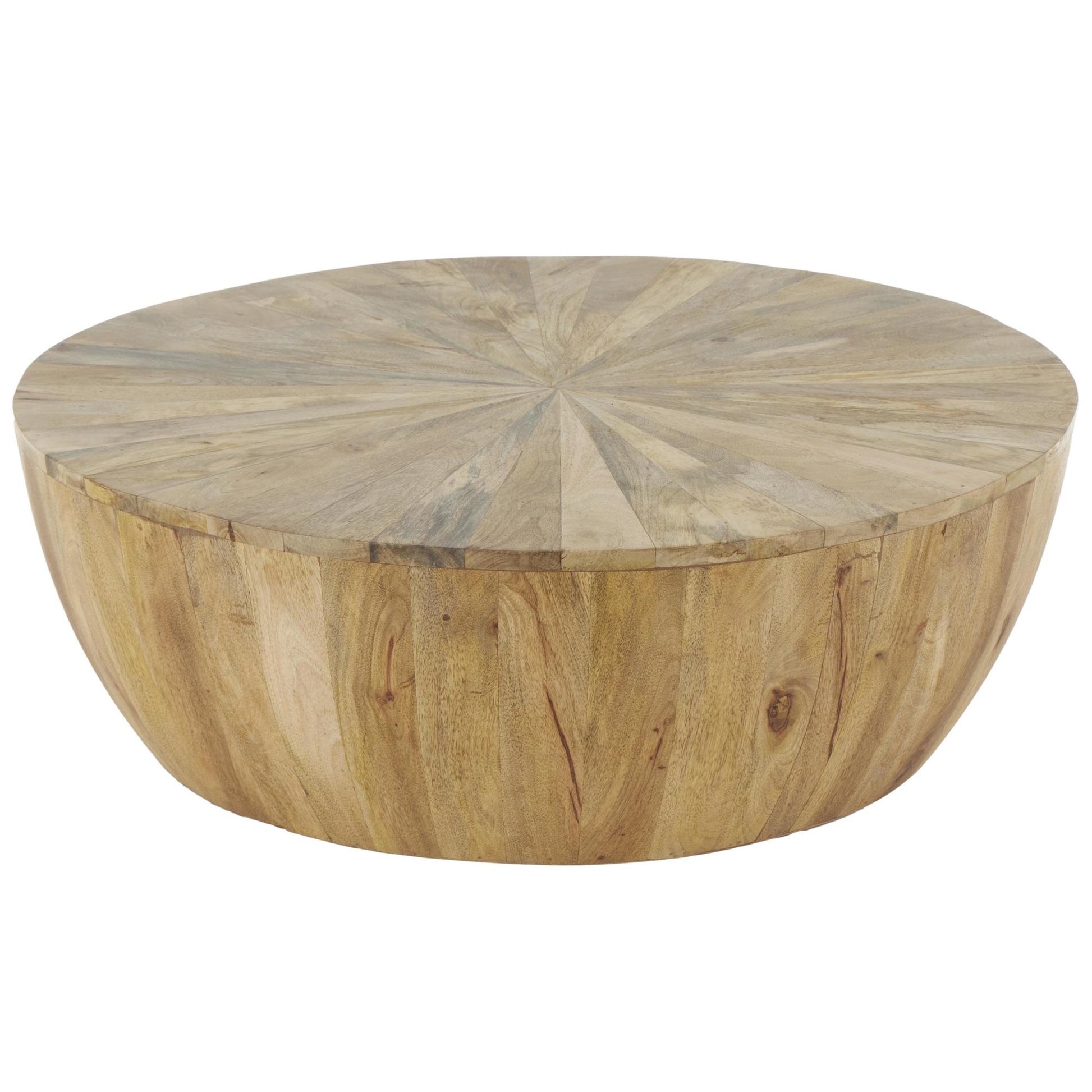 Brown Mango Wood Handmade Round Living Room Coffee Table