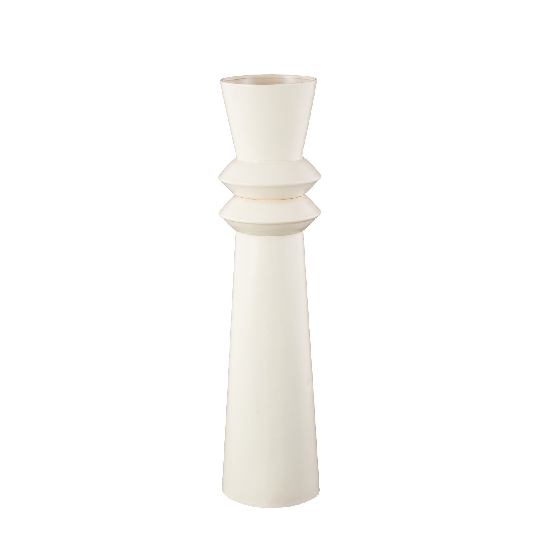 Metal Tall Art Deco Fluted Floor Decorative Vase