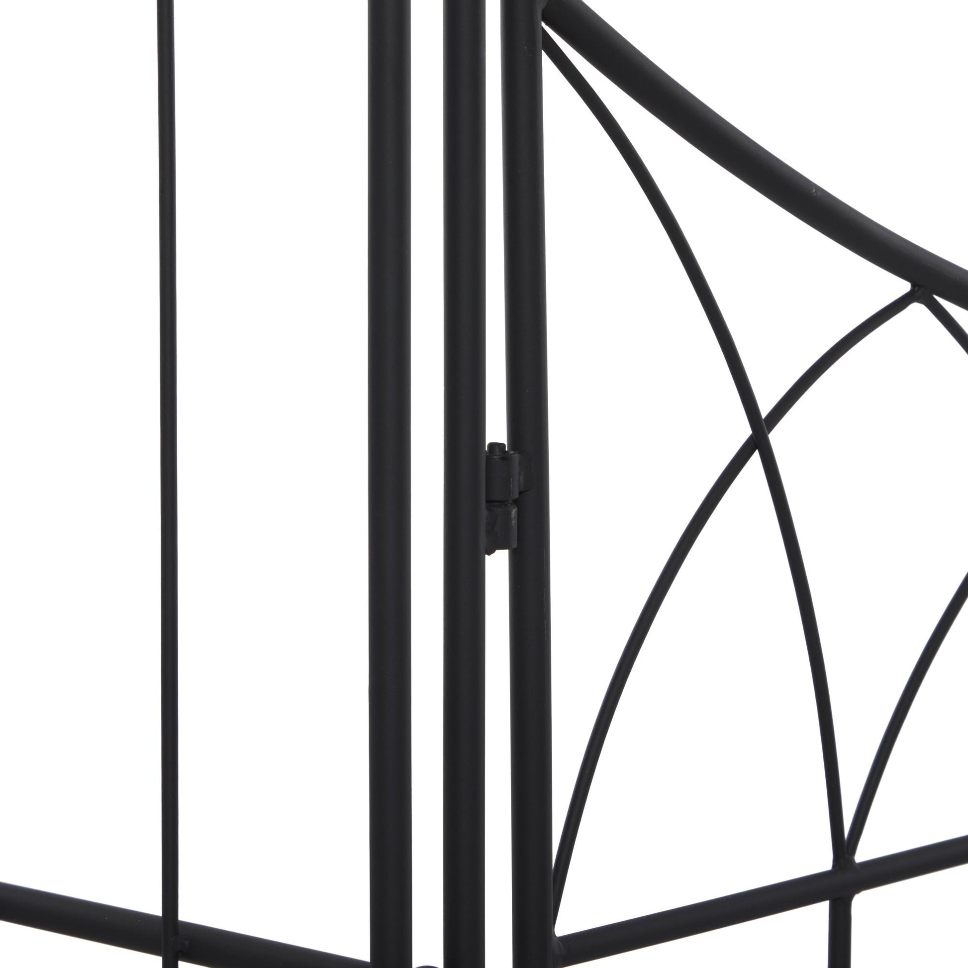 Metal Indoor Outdoor Arched Gate Indoor Outdoor Garden Arbor with Lattice Work Sides
