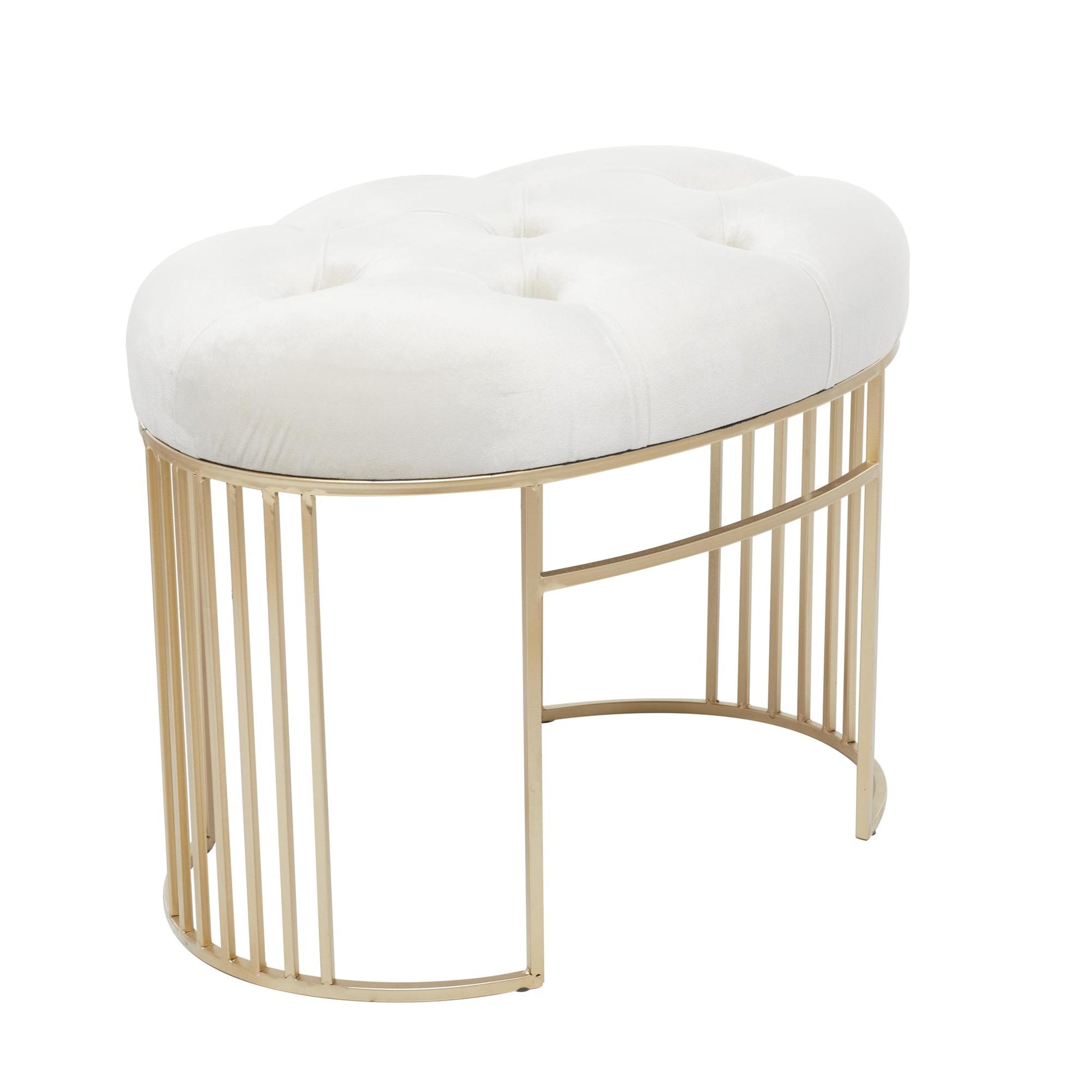 Velvet Home Bench with Gold Legs