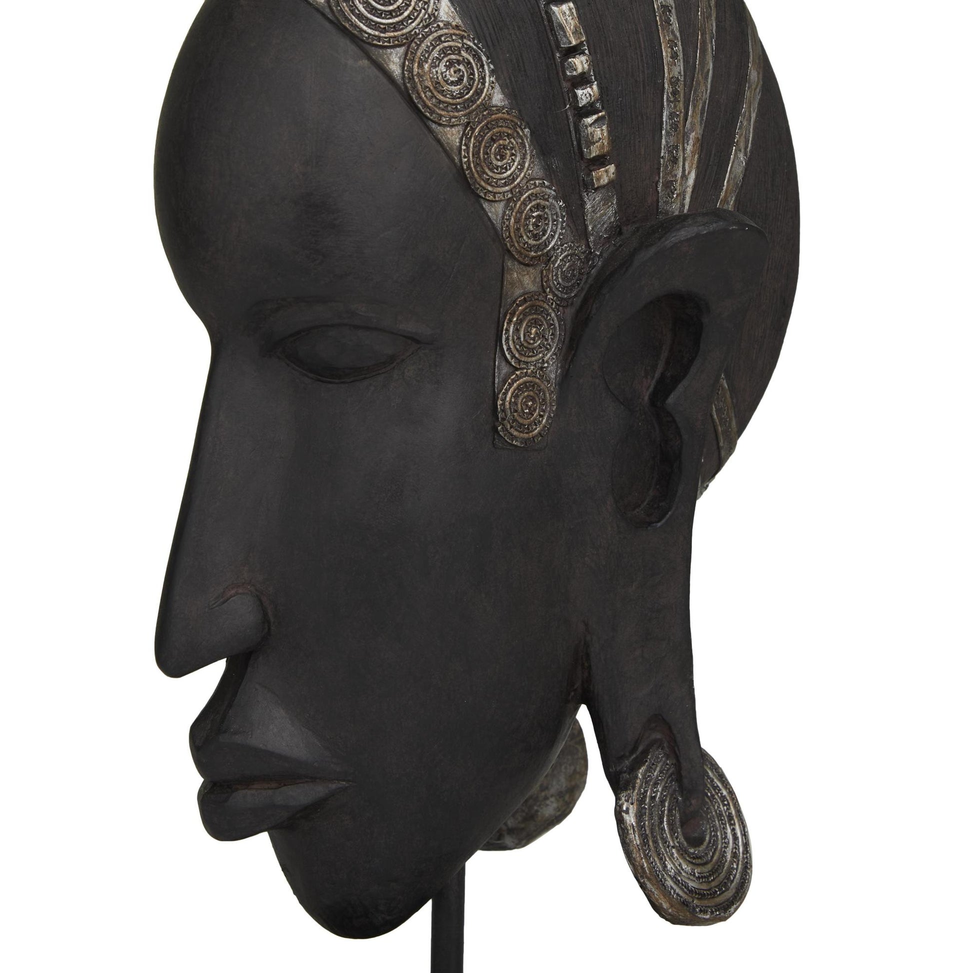Woman Black Polyresin African Decorative Sculpture
