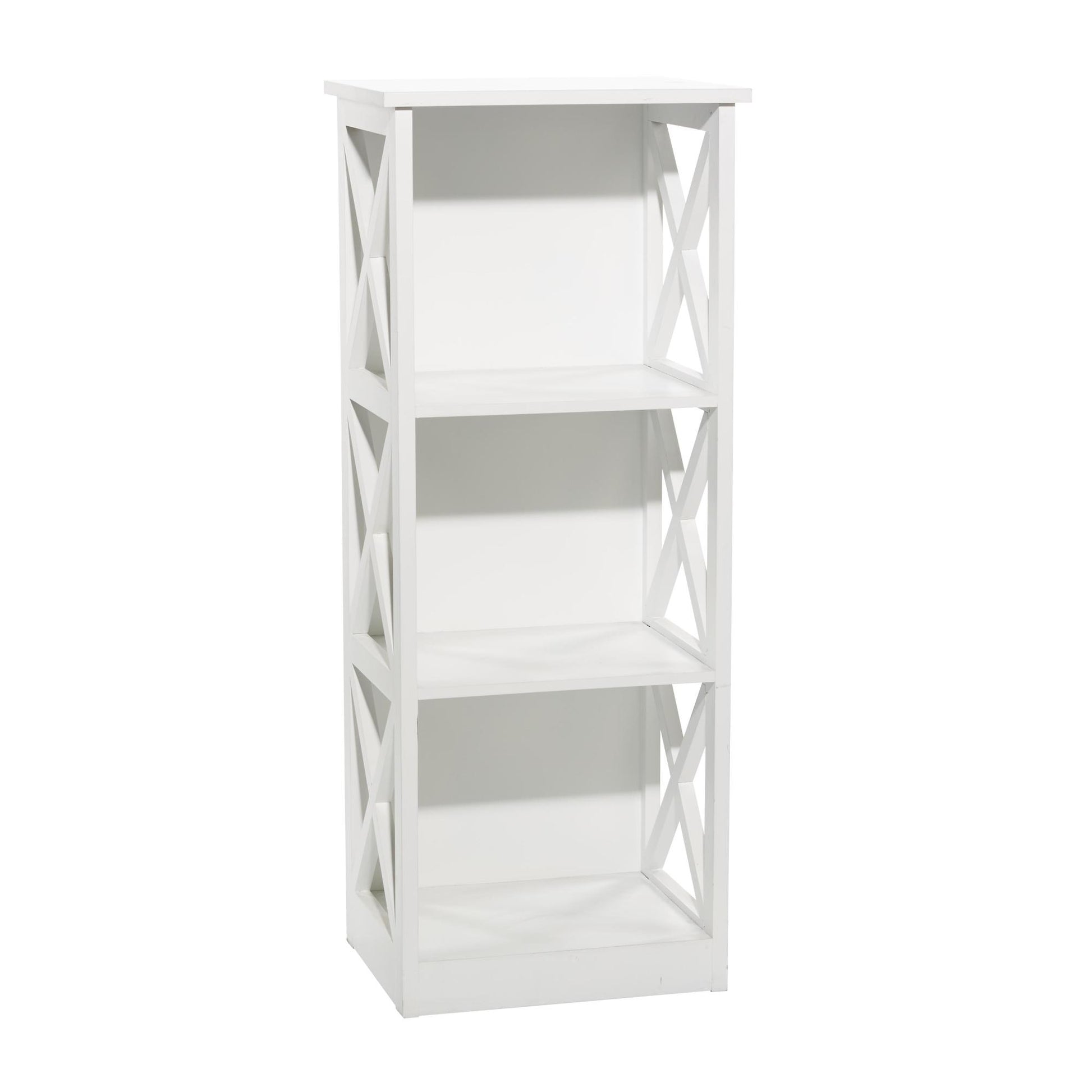 White Wooden 4 Shelf Storage Shelving Unit