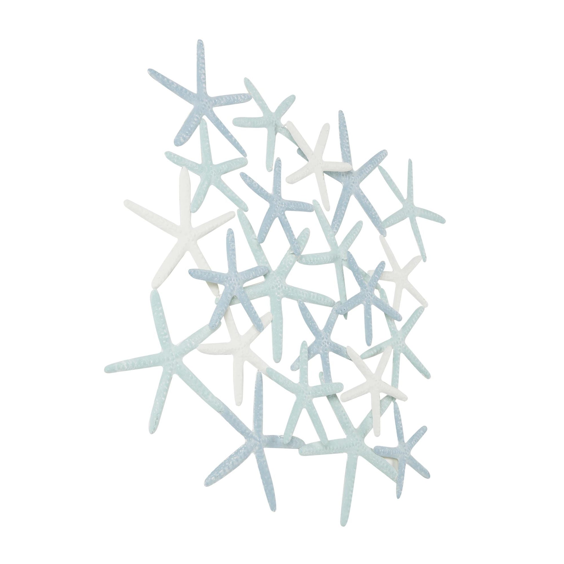 Starfish Light Blue Metal Overlapping Home Wall Decor