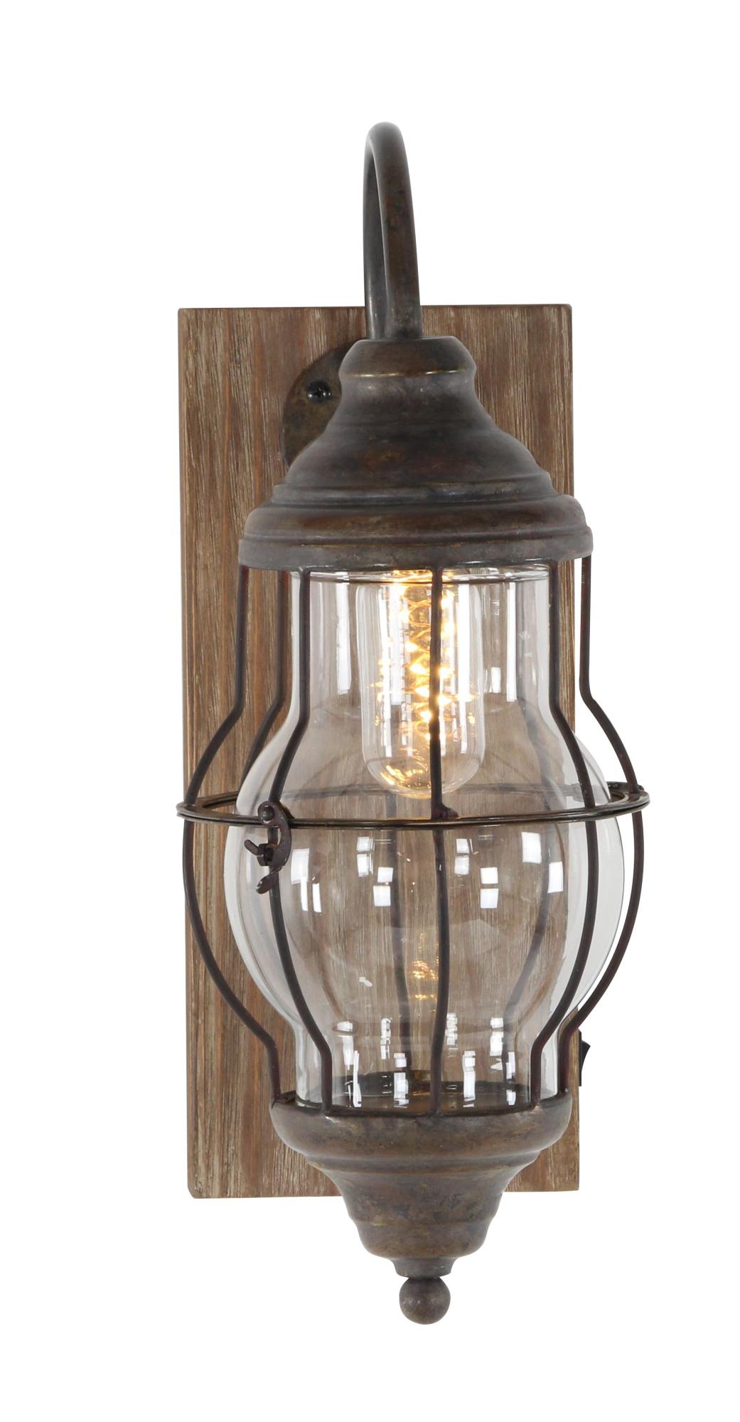 Scroll Brown Metal Battery Operated Room Accent Lamp with Included Fixed LED Light