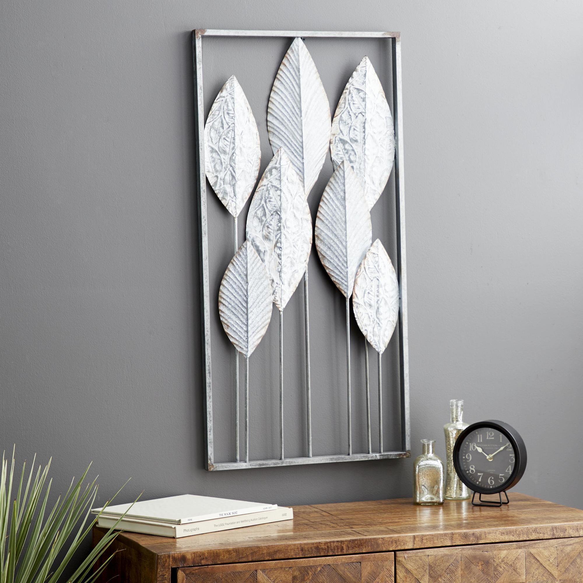Leaf Metal Tall Cut-Out Home Wall Decor with Intricate Laser Cut Designs 20" x 1" x 37"