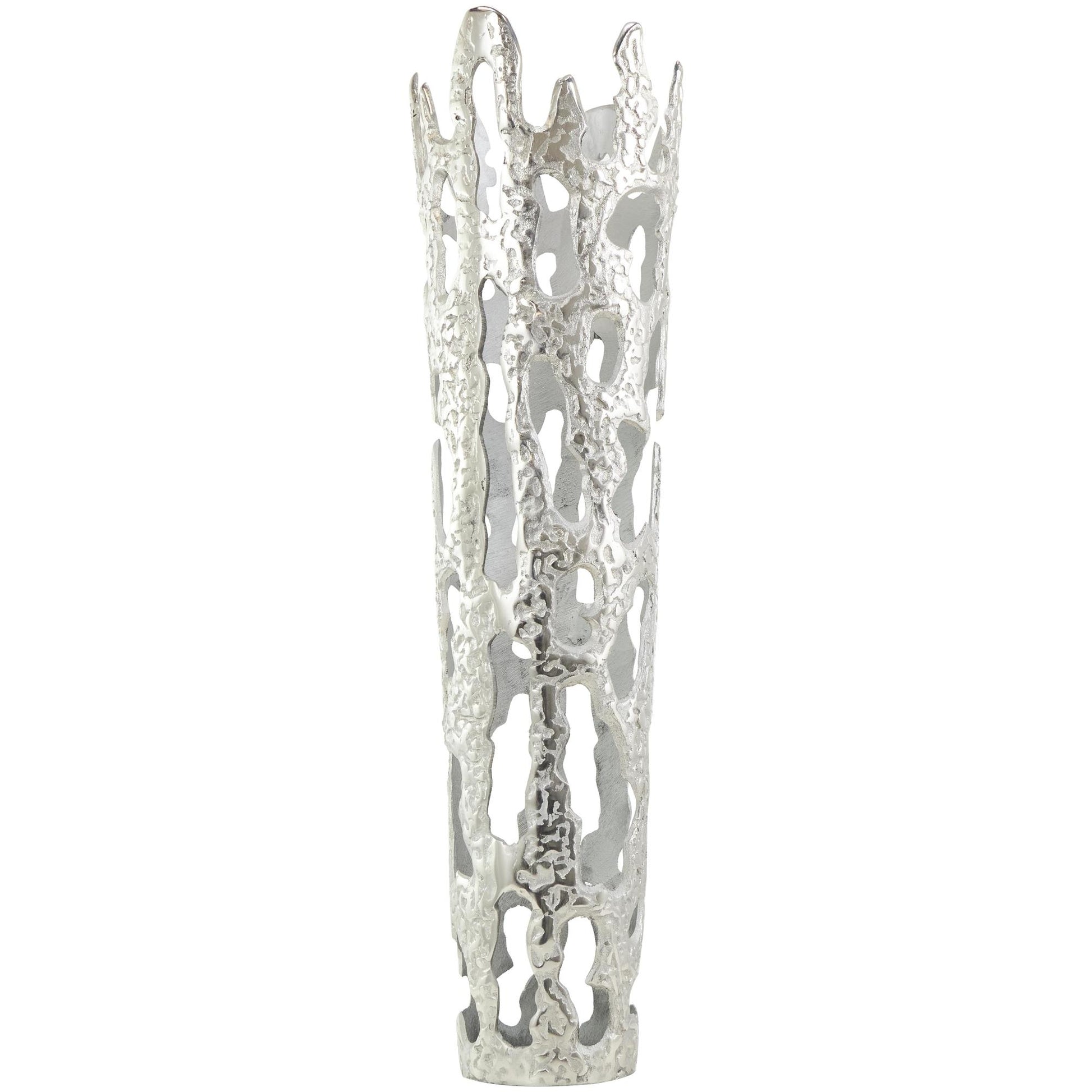 Abstract Aluminum Metal Drip Decorative Vase with Melting Designed Body