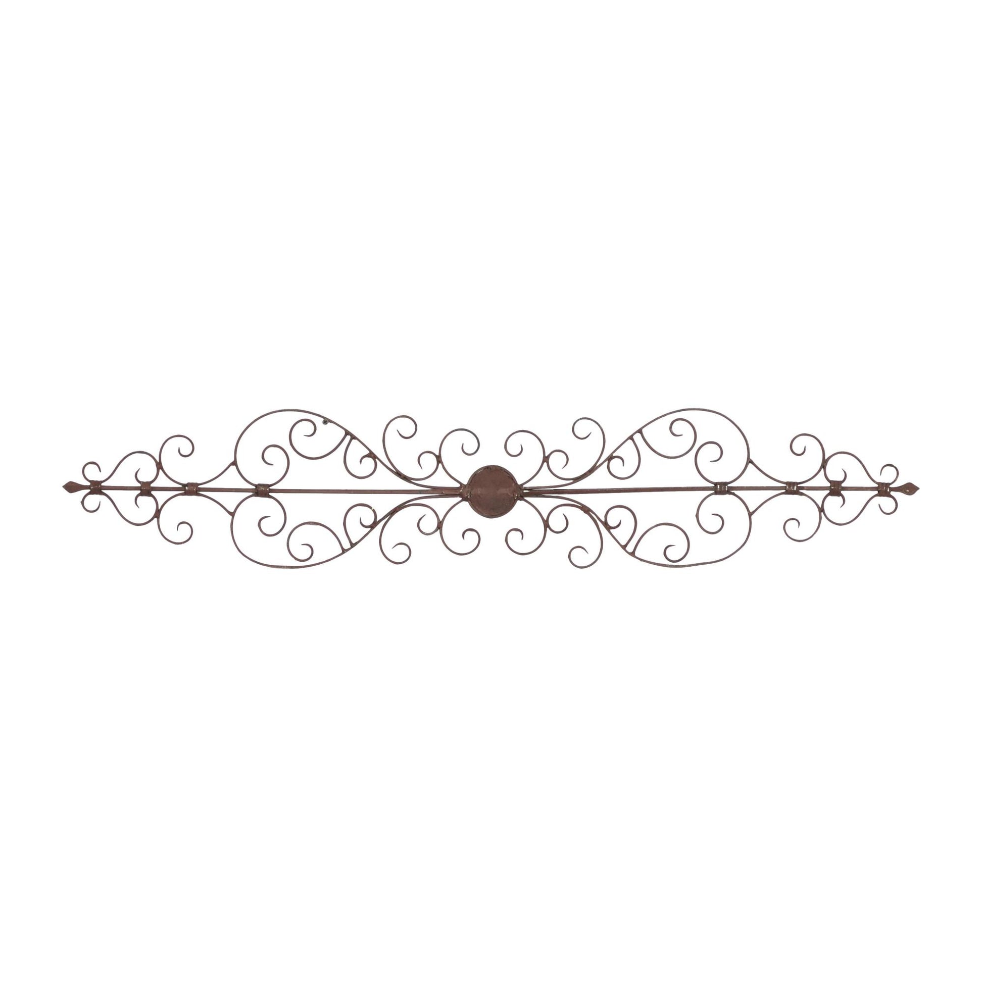 Scroll Brown Metal Long Slim Home Wall Decor