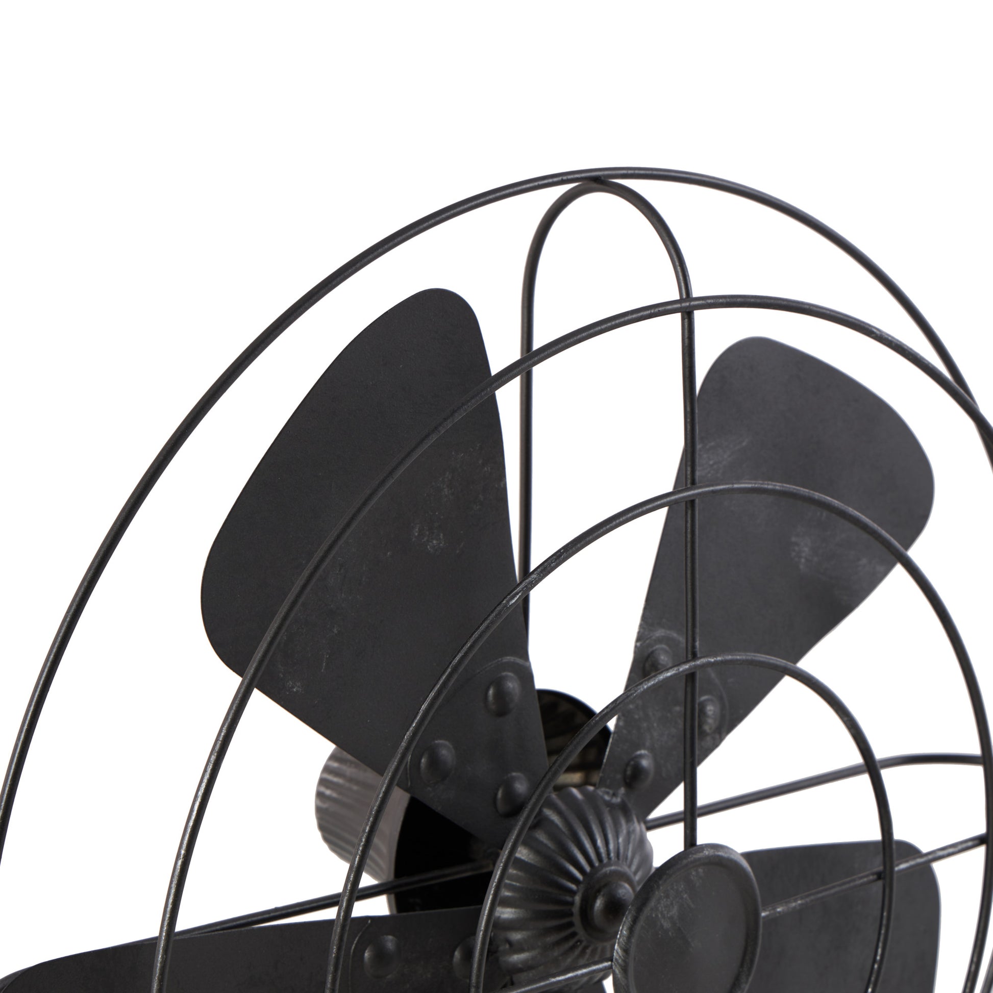 Fan Black Metal Decorative Sculpture