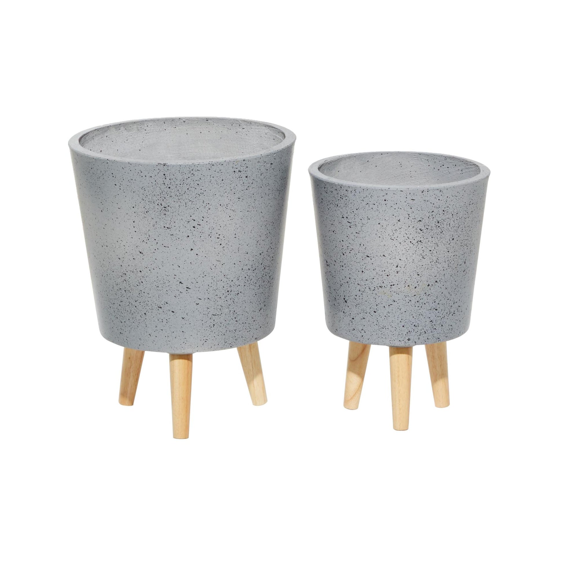 Set of 2 Gray Magnesium Oxide Planter