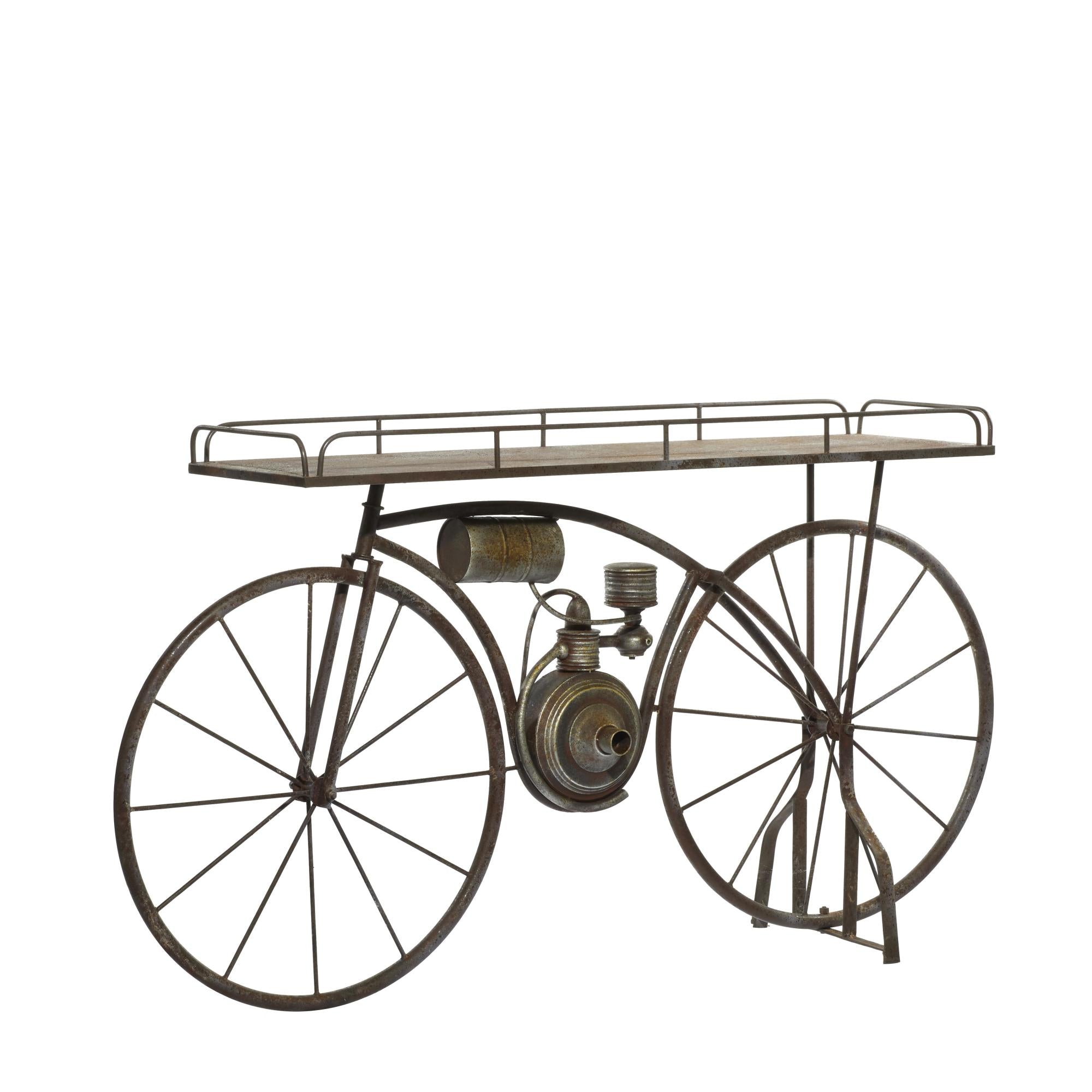 Bike Bronze Metal Weathered Vintage Indoor Outdoor Plantstand