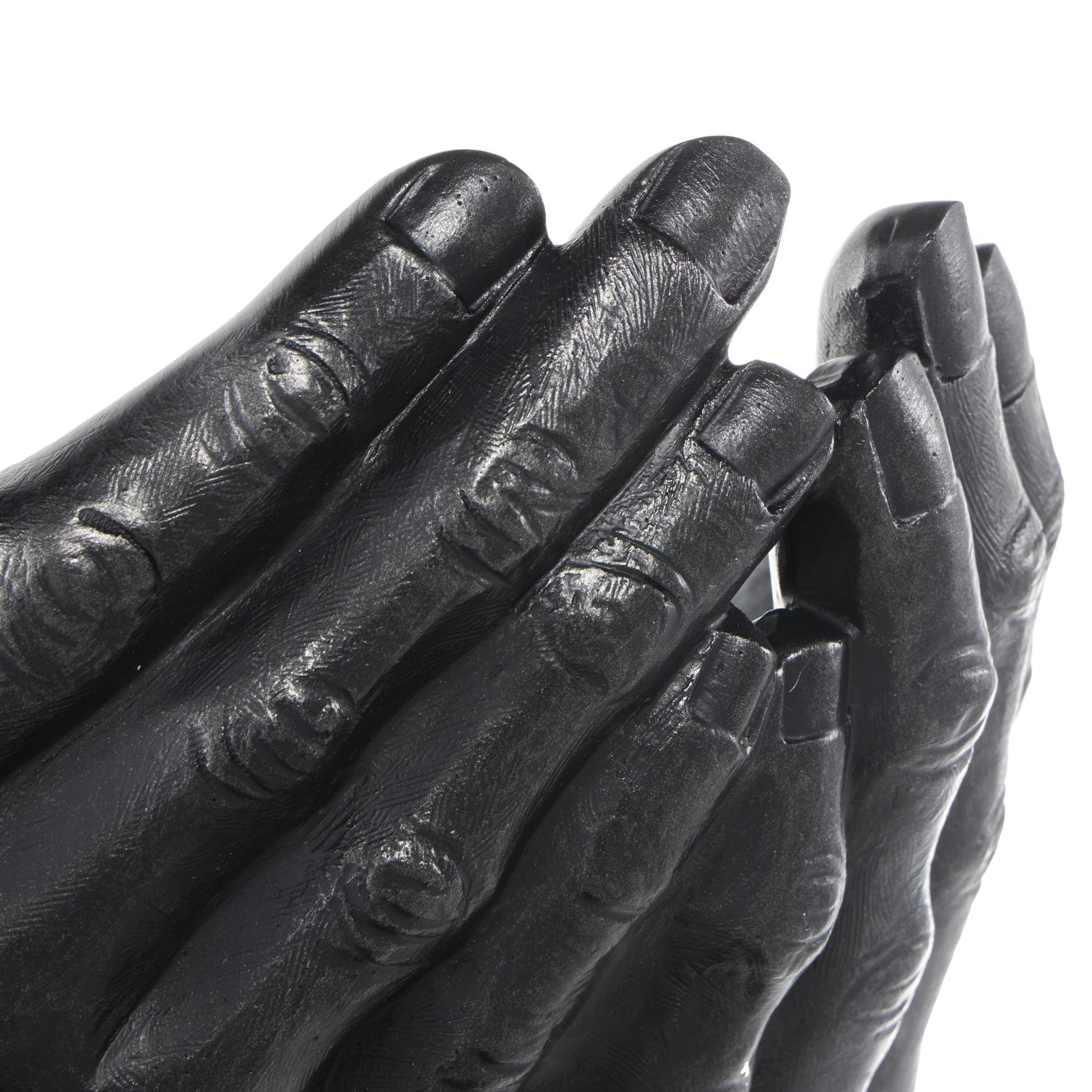 Hands Black Polystone Open Decorative Sculpture