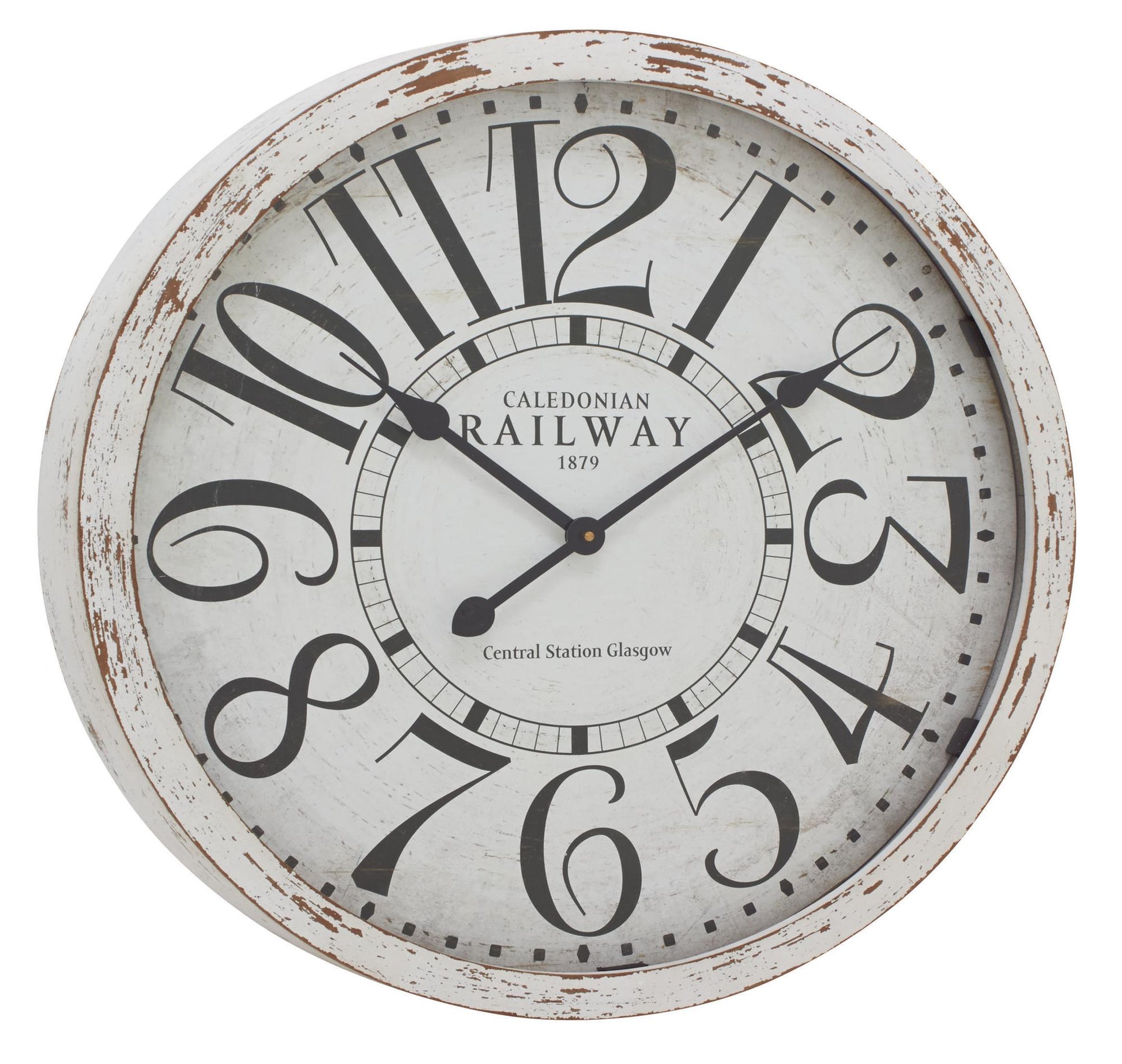 White Wooden Decorative Wall Clock