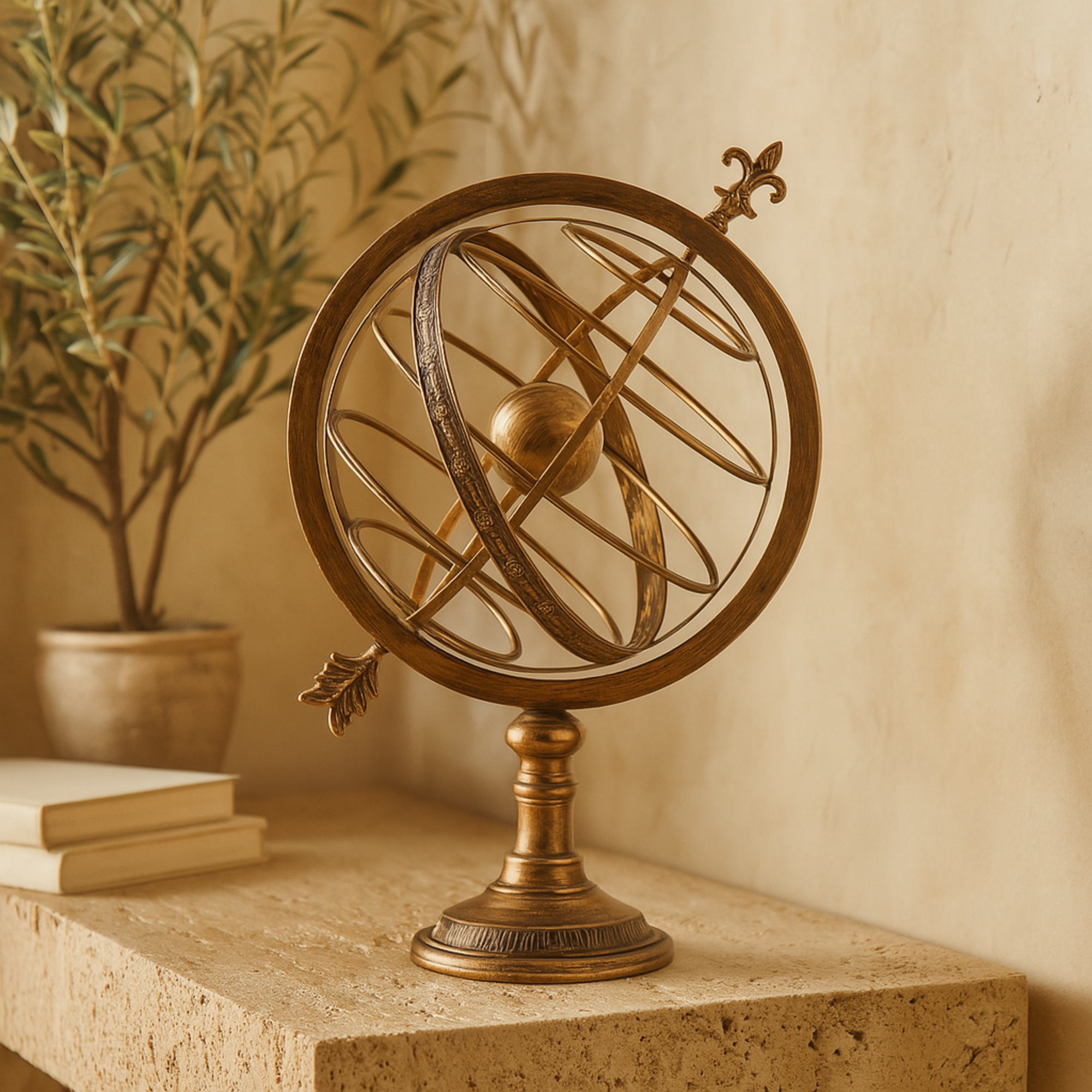 Compass Brass Metal Educational Globe