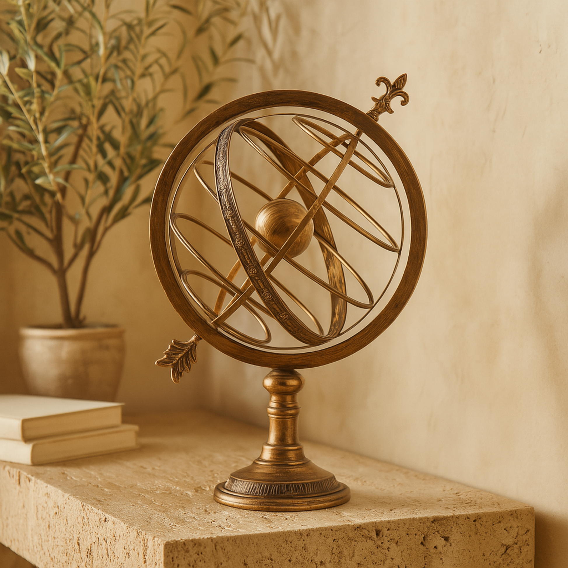 Compass Brass Metal Educational Globe