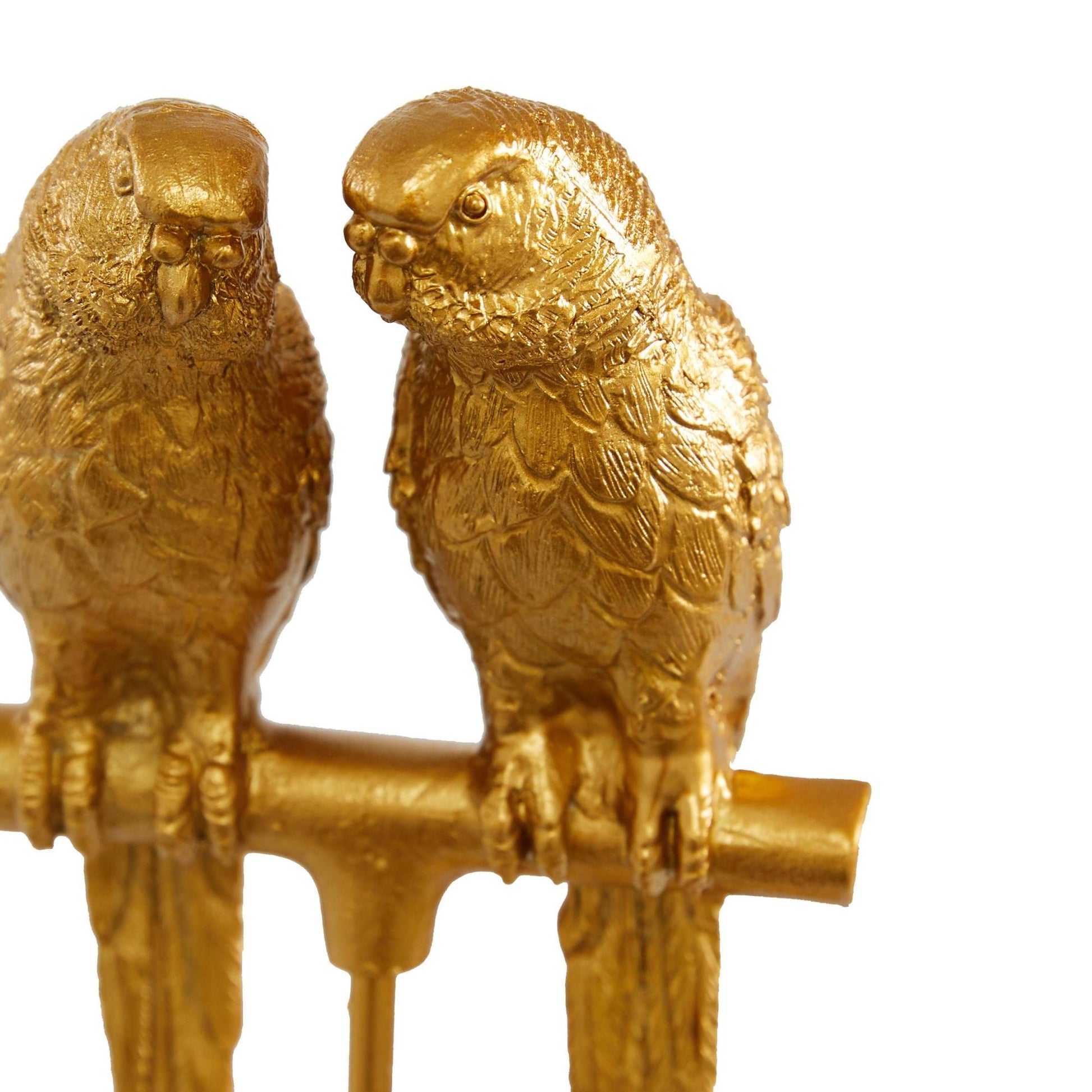 Parrot Gold Polyresin Decorative Sculpture