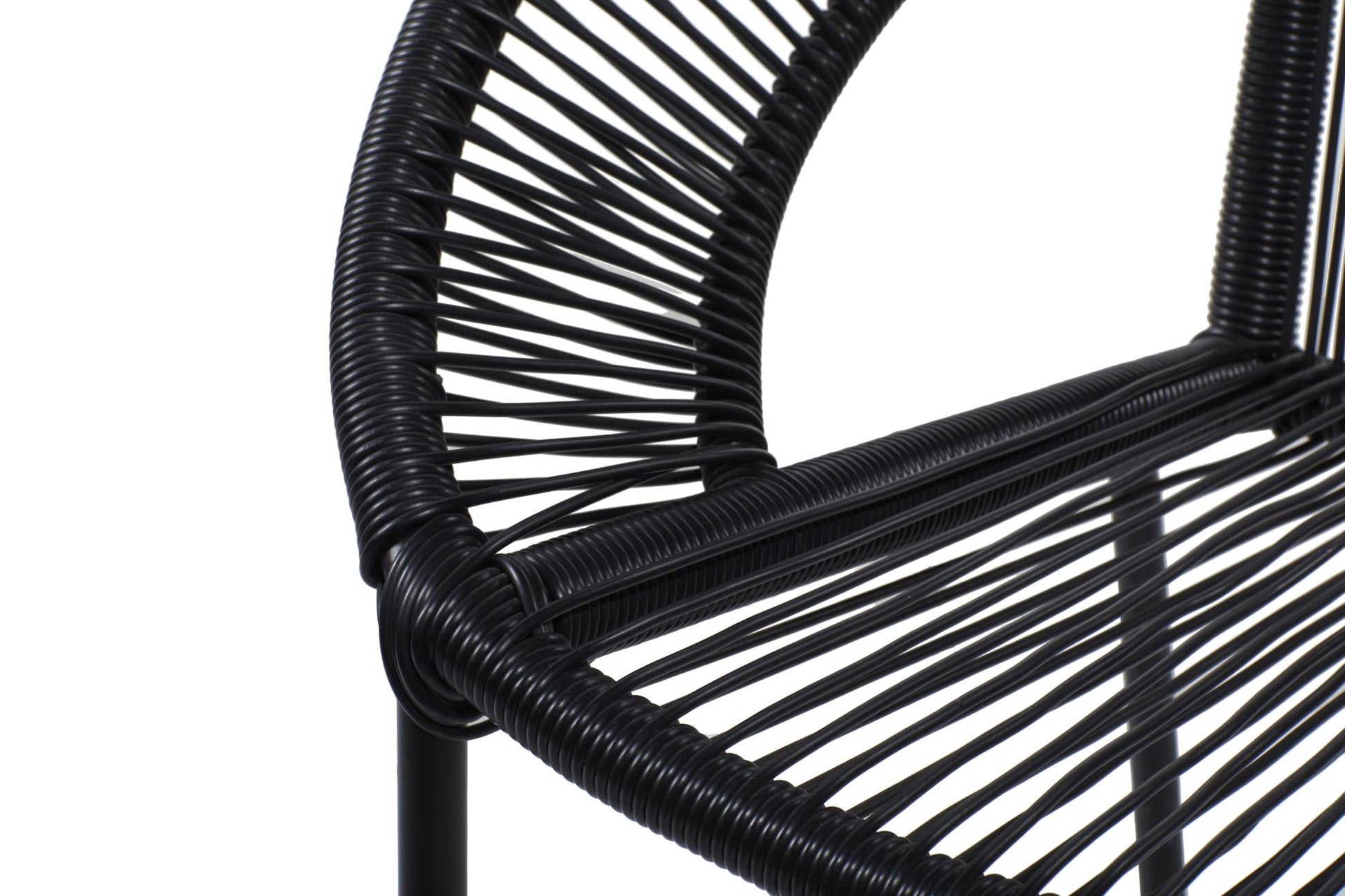 Plastic Rattan Woven Round Outdoor Chair 29" x 23" x 30"