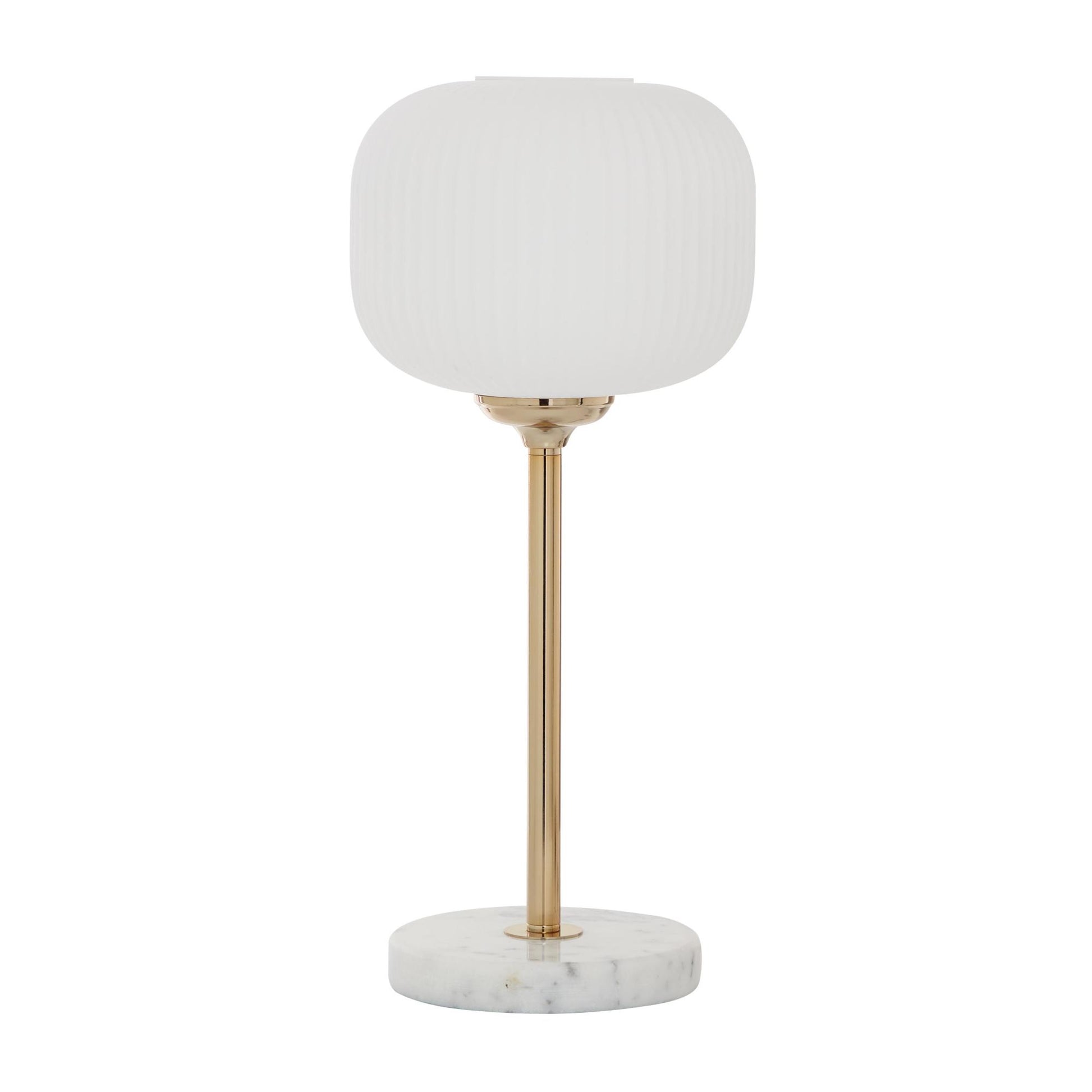 CosmoLiving by Cosmopolitan White Metal Room Table Lamp with Round Ribbed Shade
