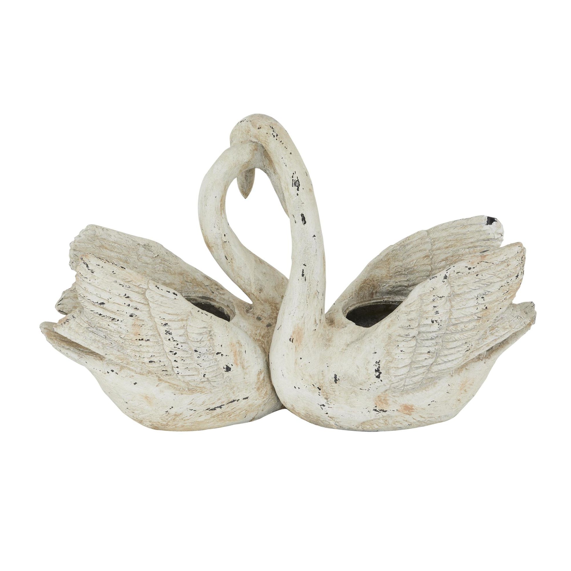 Swan White Magnesium Oxide Indoor Outdoor Planter