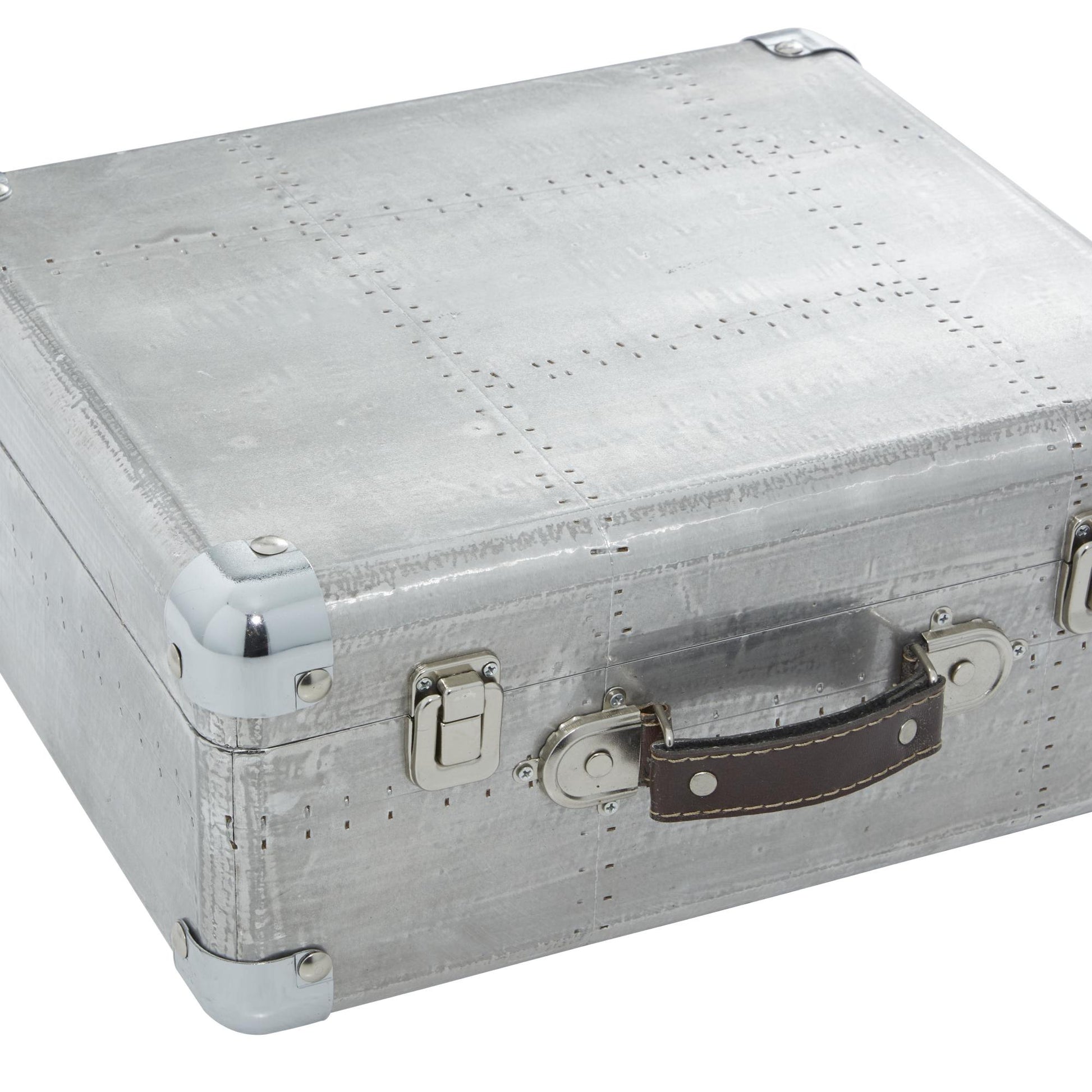 Set of 2 Gray Wooden Decorative Box with Handles