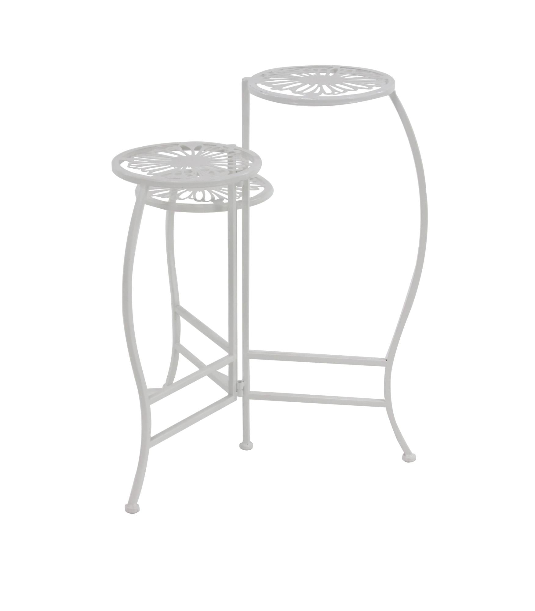 Floral Metal 3 Tier Indoor Outdoor Plantstand