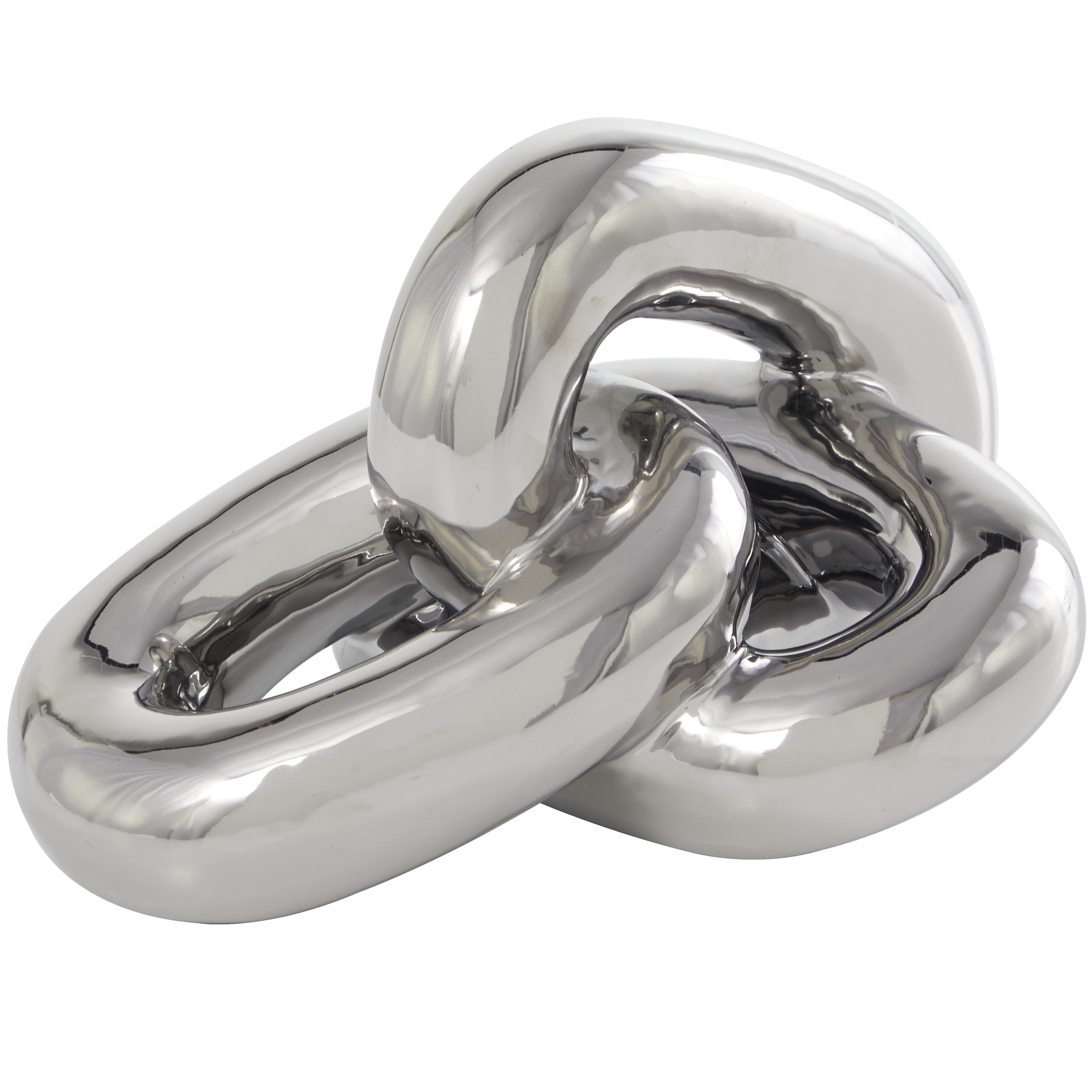 Chain Ceramic 3 Link Decorative Sculpture