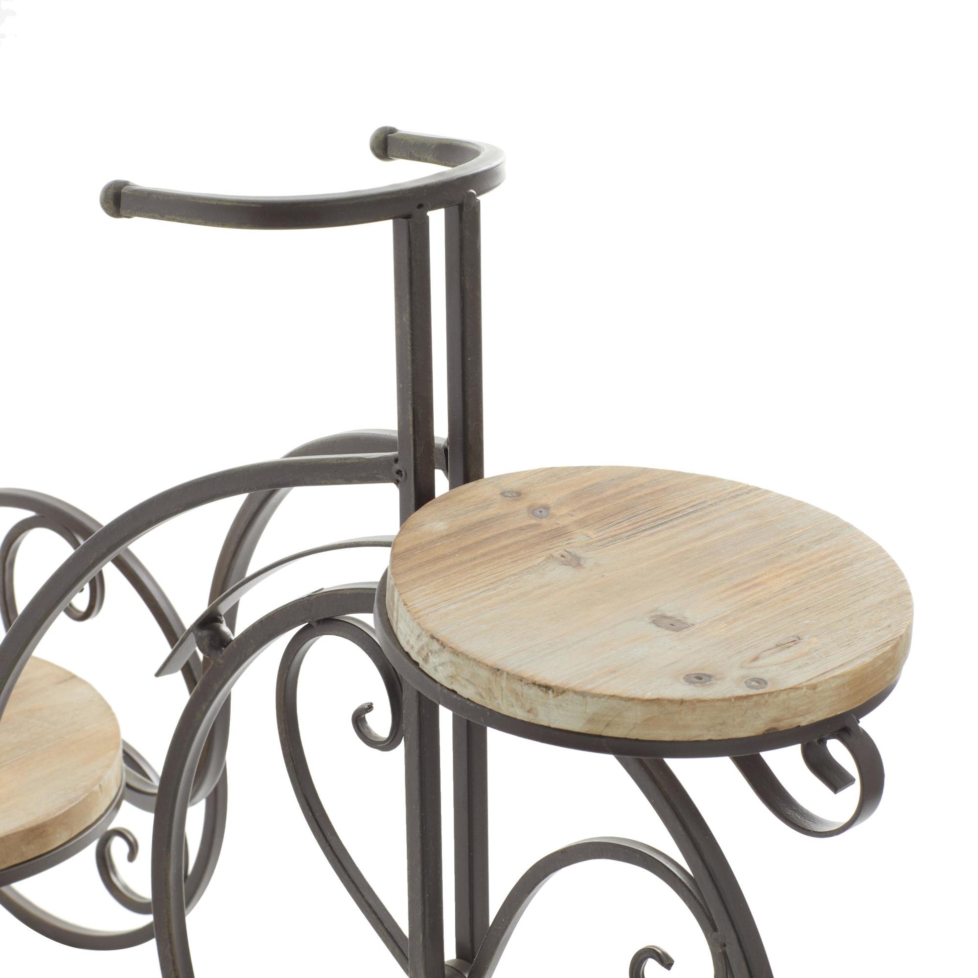 Bike Brown Metal 2 Tier Indoor Outdoor Plantstand