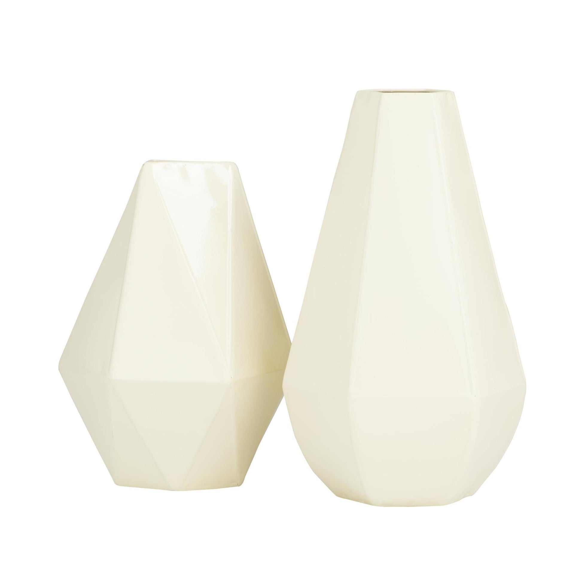 CosmoLiving by Cosmopolitan Set of 2 Geometric Metal Decorative Vase