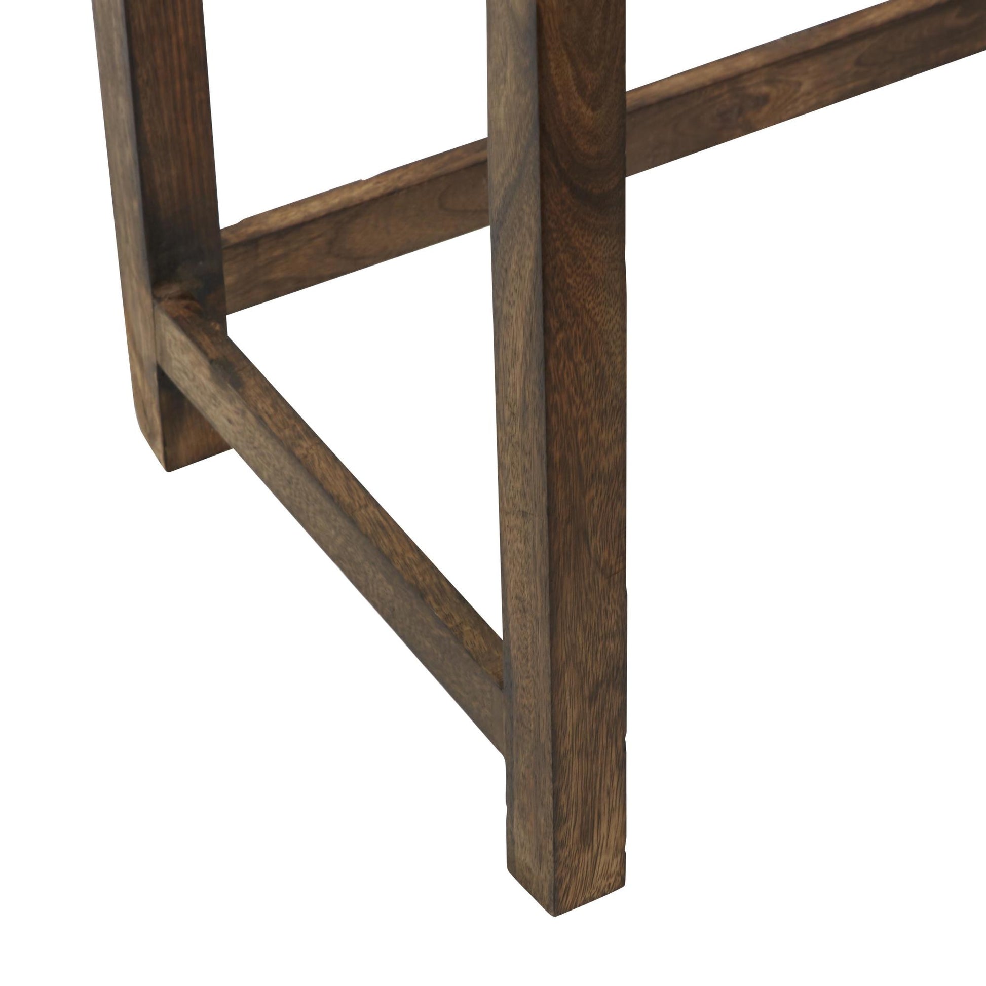 Set of 2 Floral Mango Wood Handmade Intricately Carved Side End Accent Table with Carved Tabletops