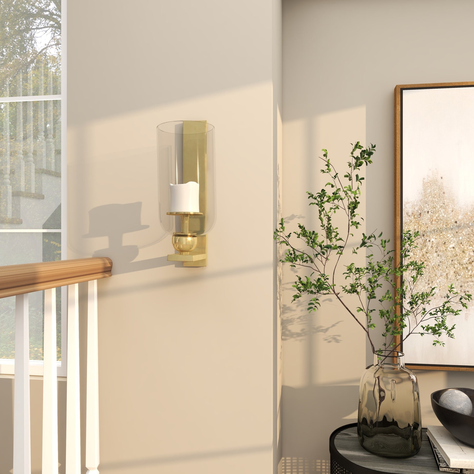 Geometric Aluminum Metal Single Candle Indoor Outdoor Wall Sconce