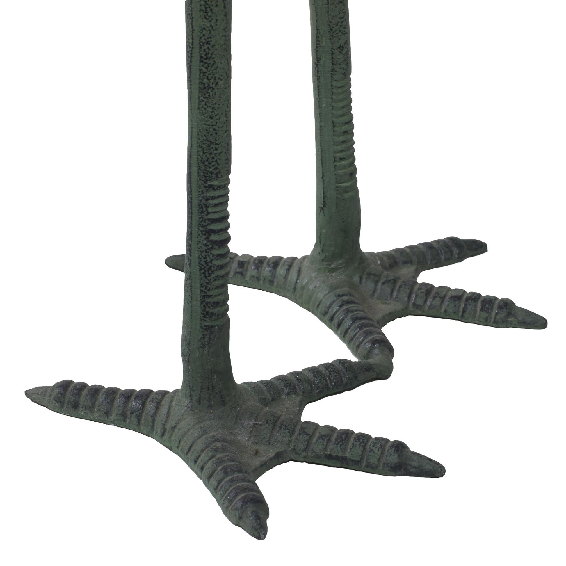 Set of 2 Crane Green Aluminum Metal Tall Indoor Outdoor Decorative Garden Sculpture