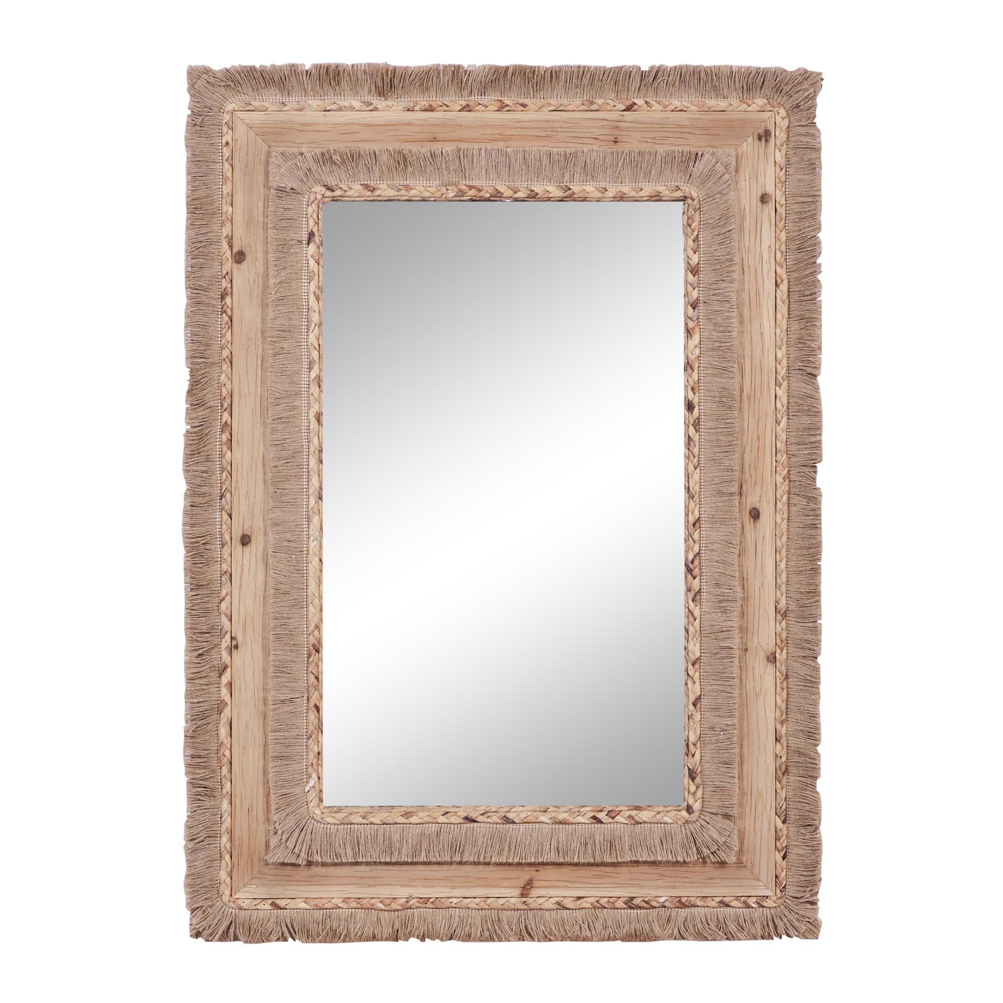 Brown Wood Room Wall Mirror