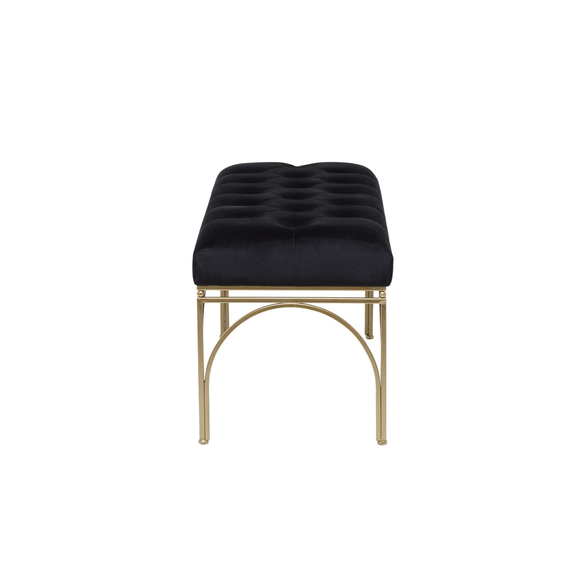 Velvet Home Bench with Gold Legs