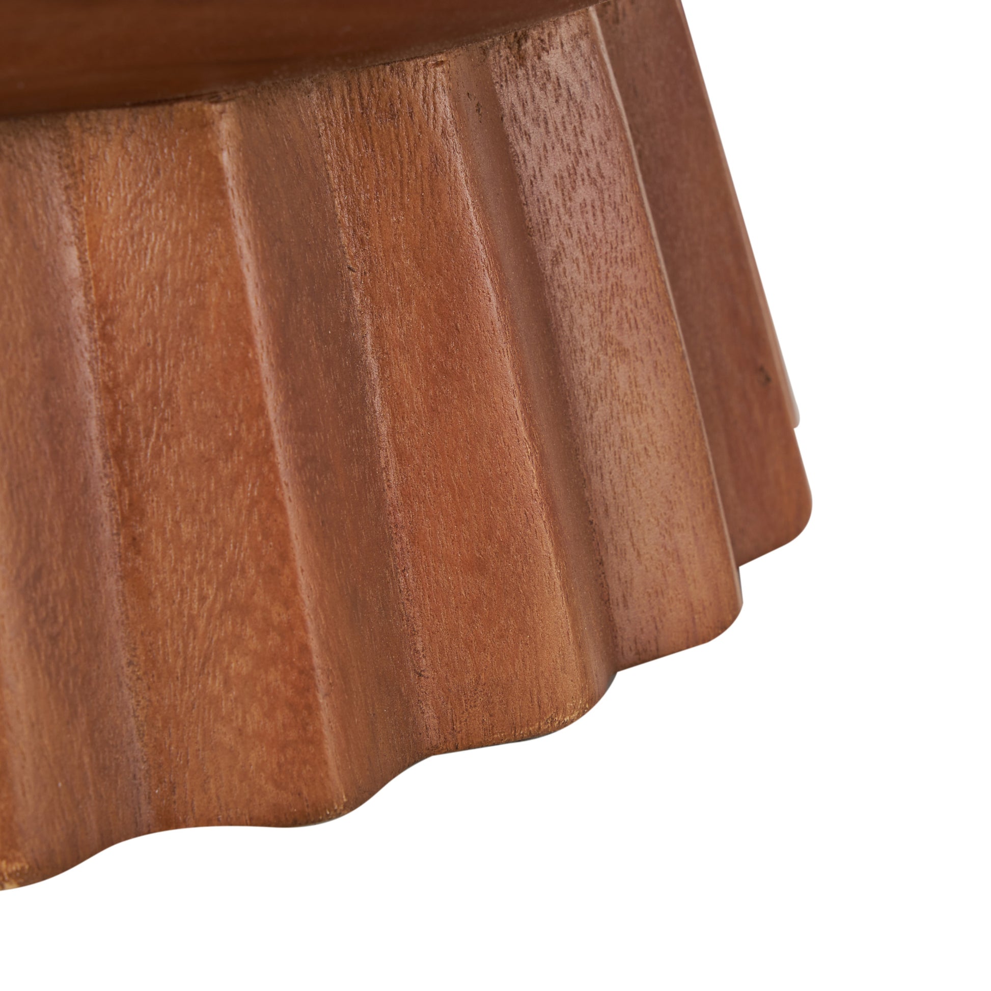 Brown Teak Wood Handmade Large Decorative Bowl with Concaved Elevated Base